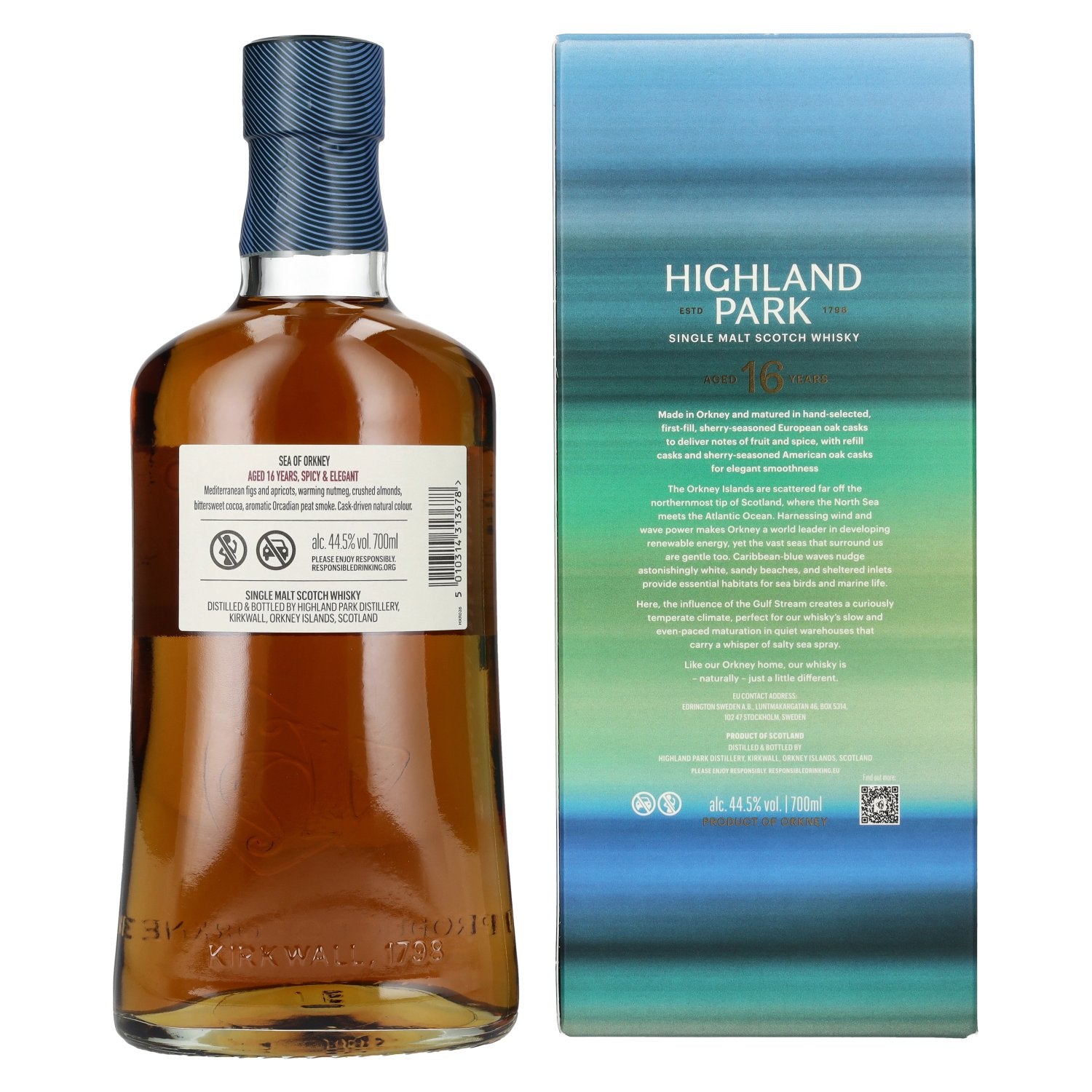 Highland Park 16 Years Old SEA OF ORKNEY Single Malt Scotch Whisky 44,5% Vol. 0,7l en boîte cadeau