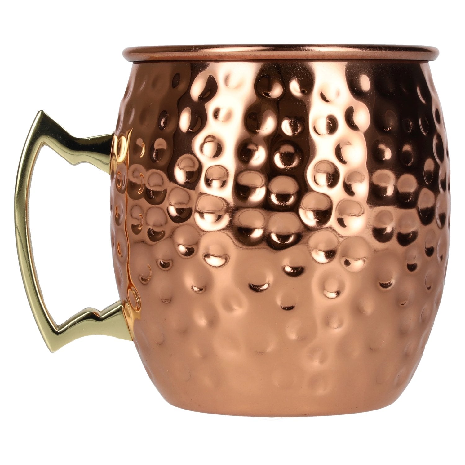 Verre à Moscow Mule en acier inoxydable, aspect cuivre, finition martelée brillante, 0,55 l