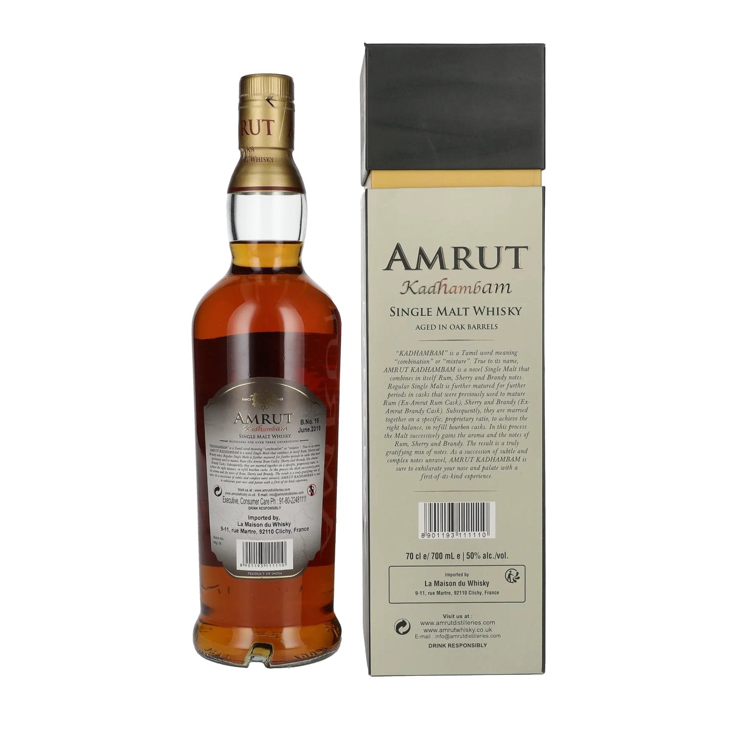 Amrut KADHAMBAM Single Malt Whisky 50% Vol. 0,7l in gift box