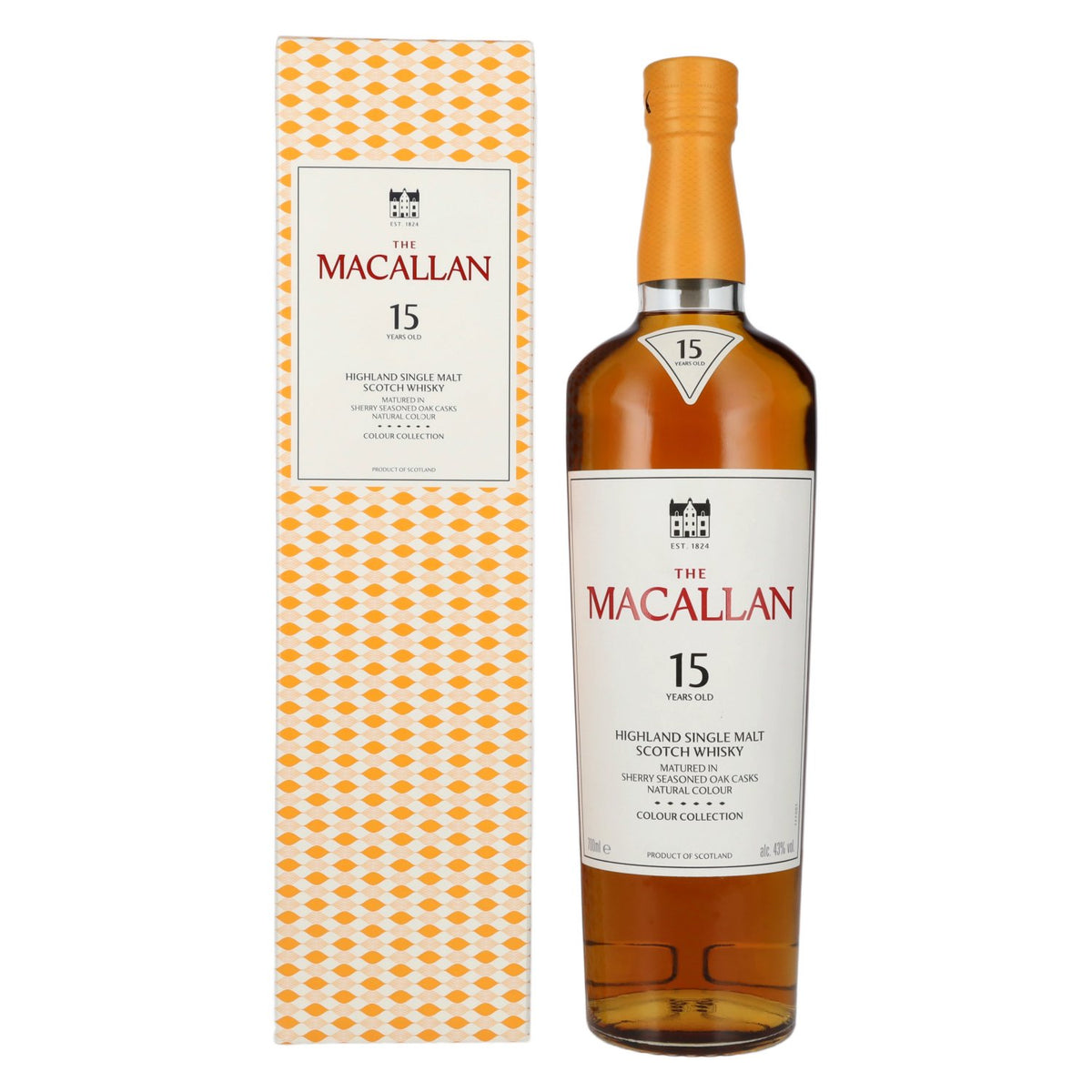 The Macallan 15 ans d'âge Colour Collection, whisky single malt des Highlands, 43 % vol., 0,7 l, dans un coffret cadeau