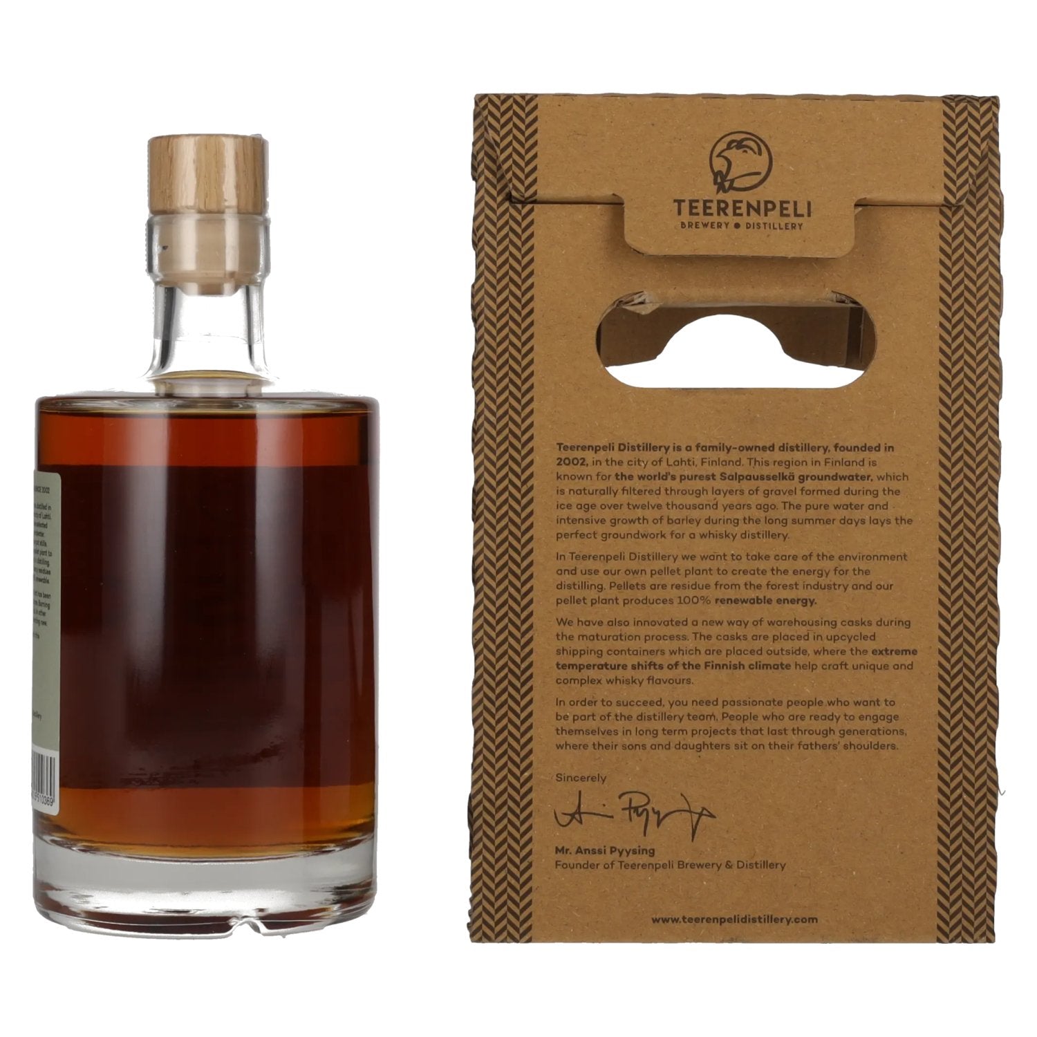 Teerenpeli KASKI Distiller's Choice Single Malt Whisky 100% Sherry Cask 43% Vol. 0,5l en coffret cadeau