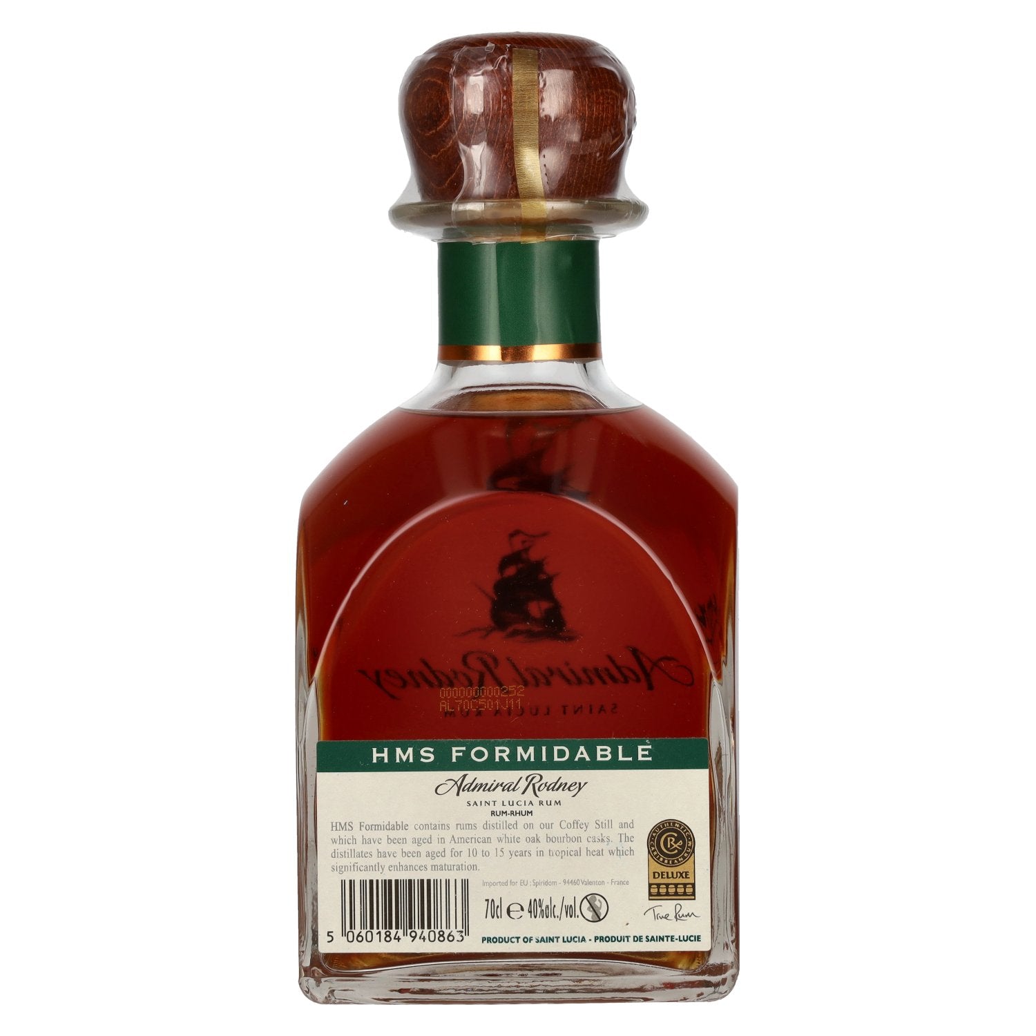 Admiral Rodney HMS FORMIDABLE Rare Saint Lucia Rum 40% vol. 0.7 l
