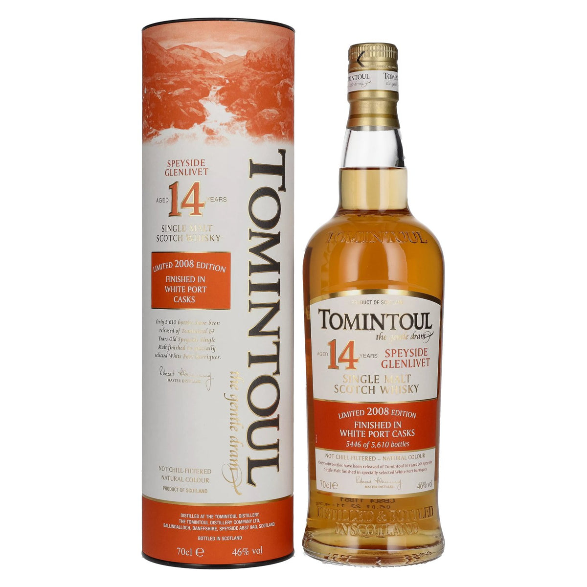 Tomintoul 14 Years Old WHITE PORT CASK Finish Limited Edition 2008 46% vol. 0,7l en boîte cadeau