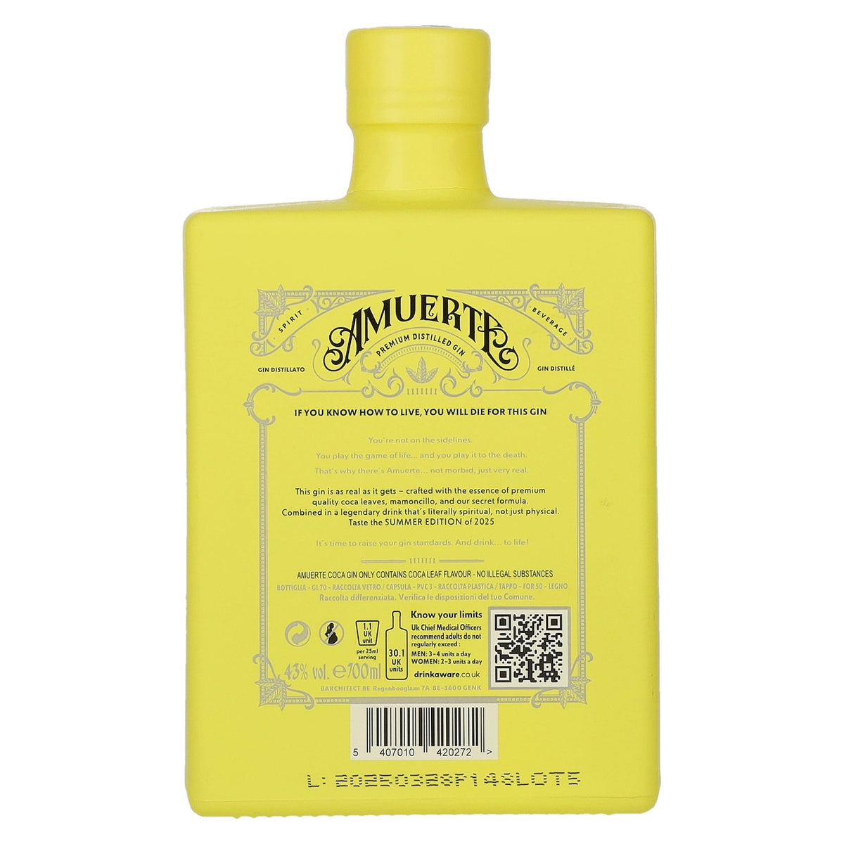 Amuerte COCA GIN - Yellow Edition 43% Vol. 0,7l
