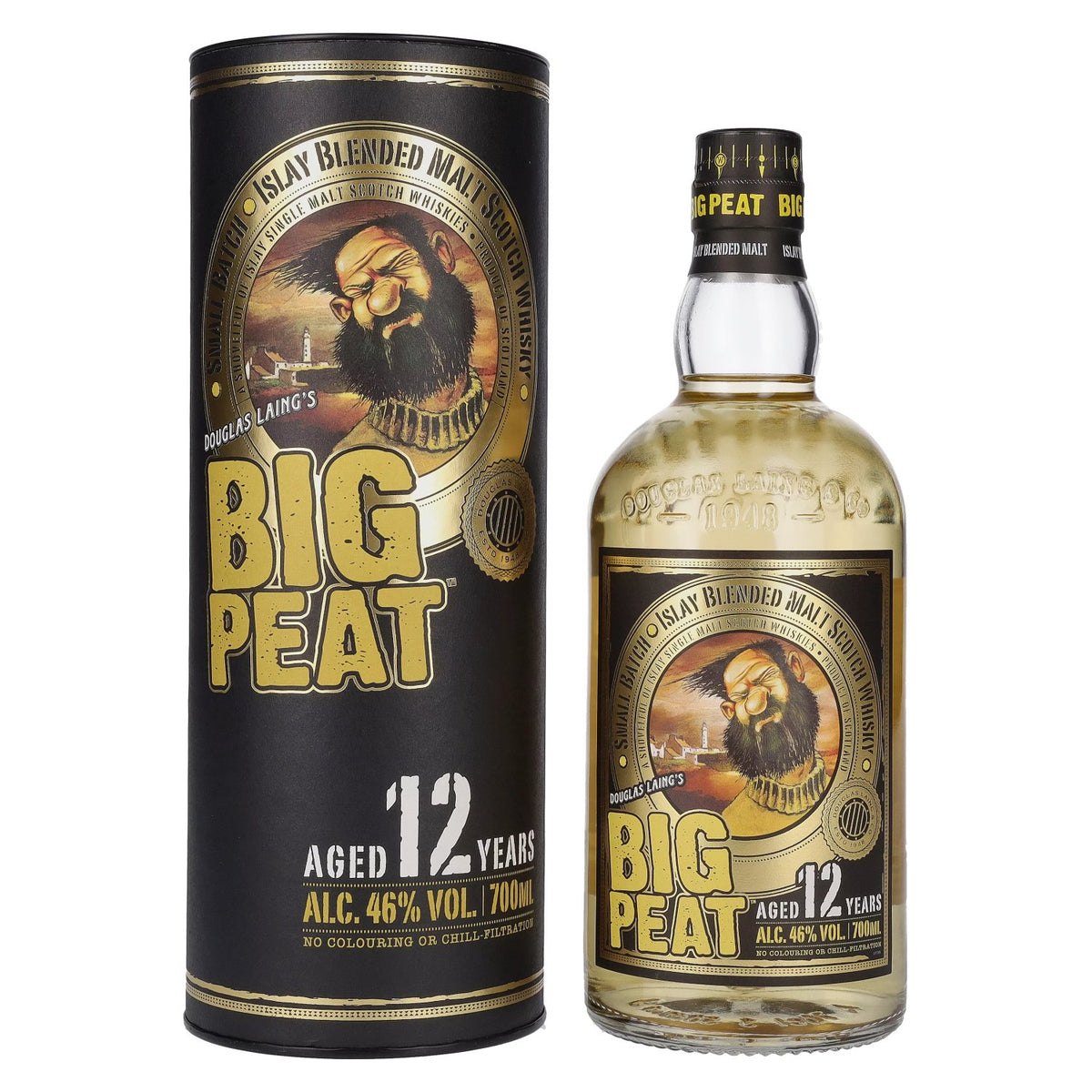 Douglas Laing BIG PEAT 12 Years Old Islay Blended Malt 46% Vol. 0,7l en boîte cadeau