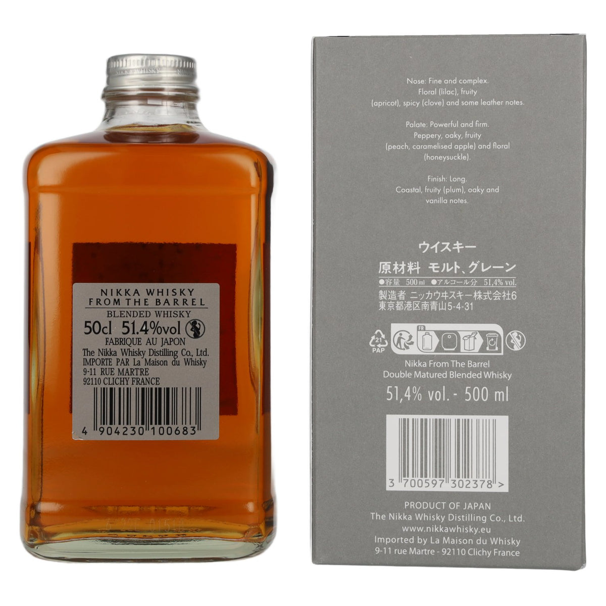 Nikka From the Barrel Double Matured Blended Whisky 51,4 % vol., 0,5 l, dans un coffret cadeau « Grey Box »