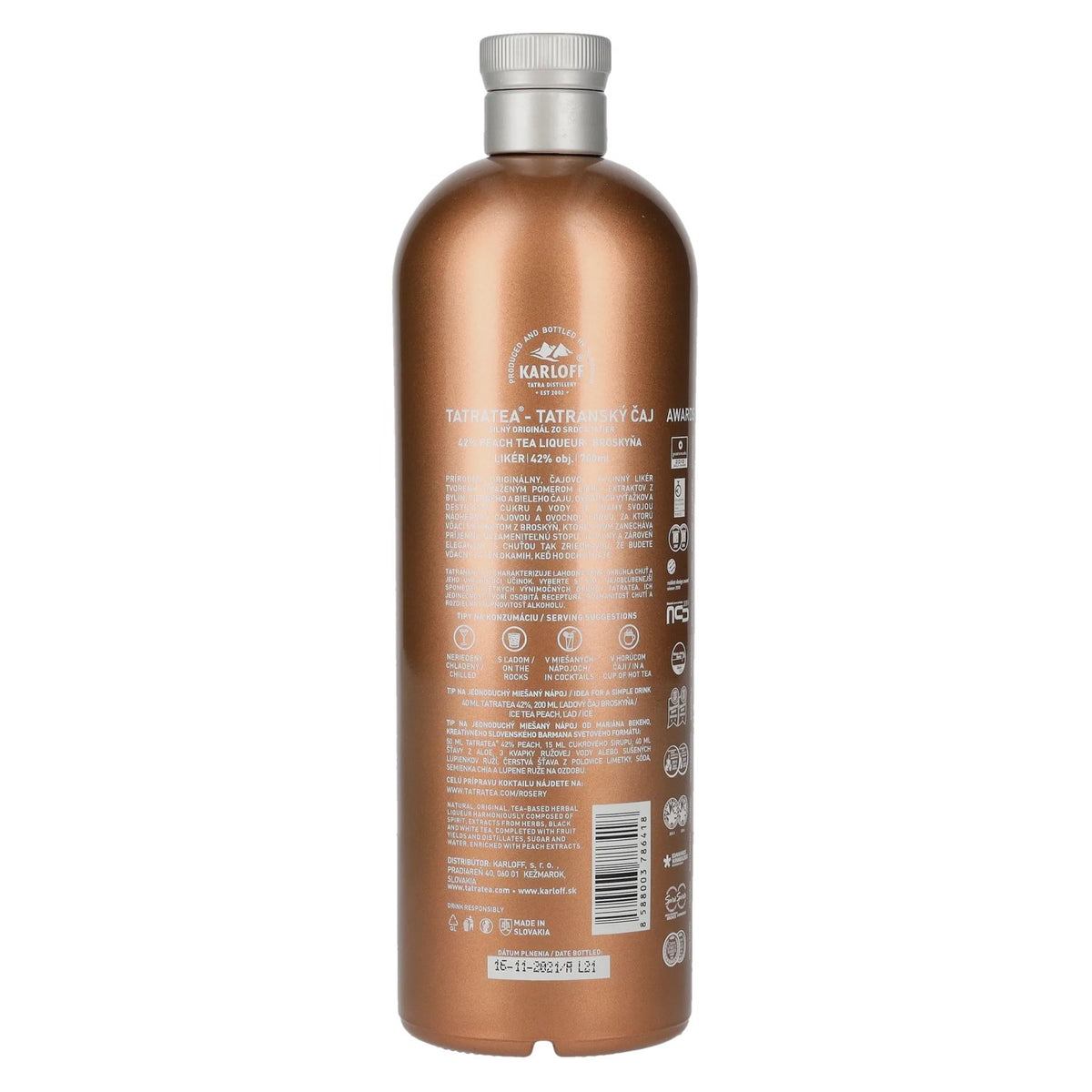 TATRATEA Liqueur de thé à la pêche 42% vol. 0,7l