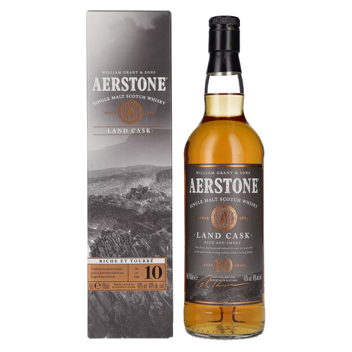 Aerstone 10 Years Old LAND CASK Single Malt 40% Vol. 0,7l en boîte cadeau
