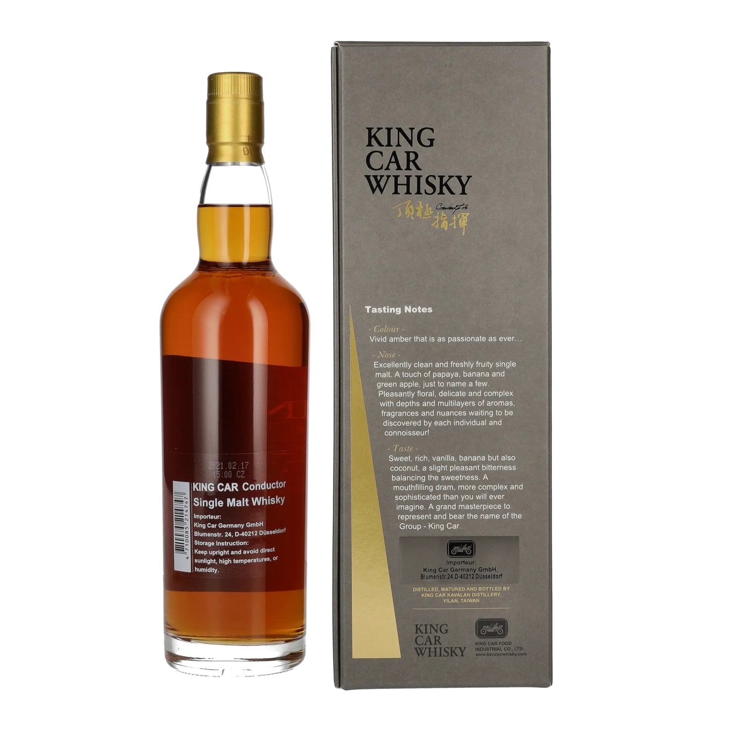 Kavalan KING CAR CONDUCTOR Single Malt Whisky 46% Vol. 0,7l in gift box