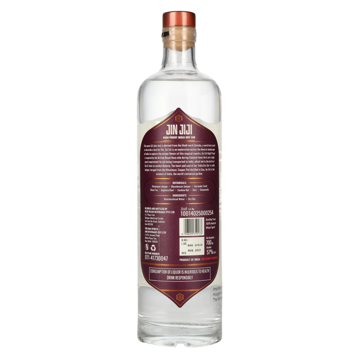 Jin Jiji High Proof India Dry Gin 57% Vol. 0,7l