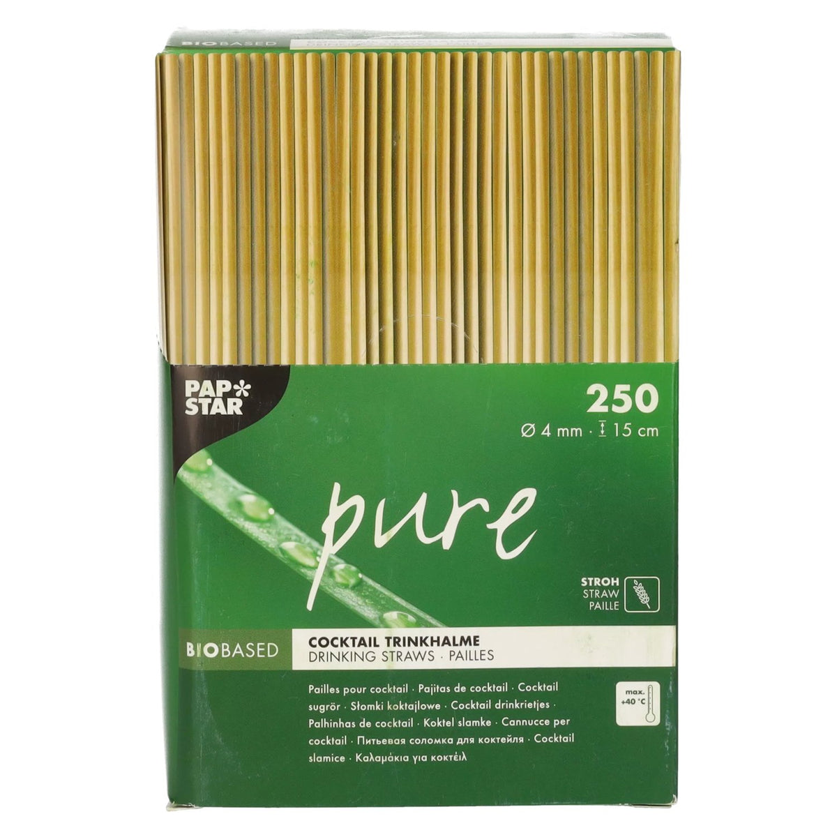 Pailles bio en paille 15 cm 250 pièces