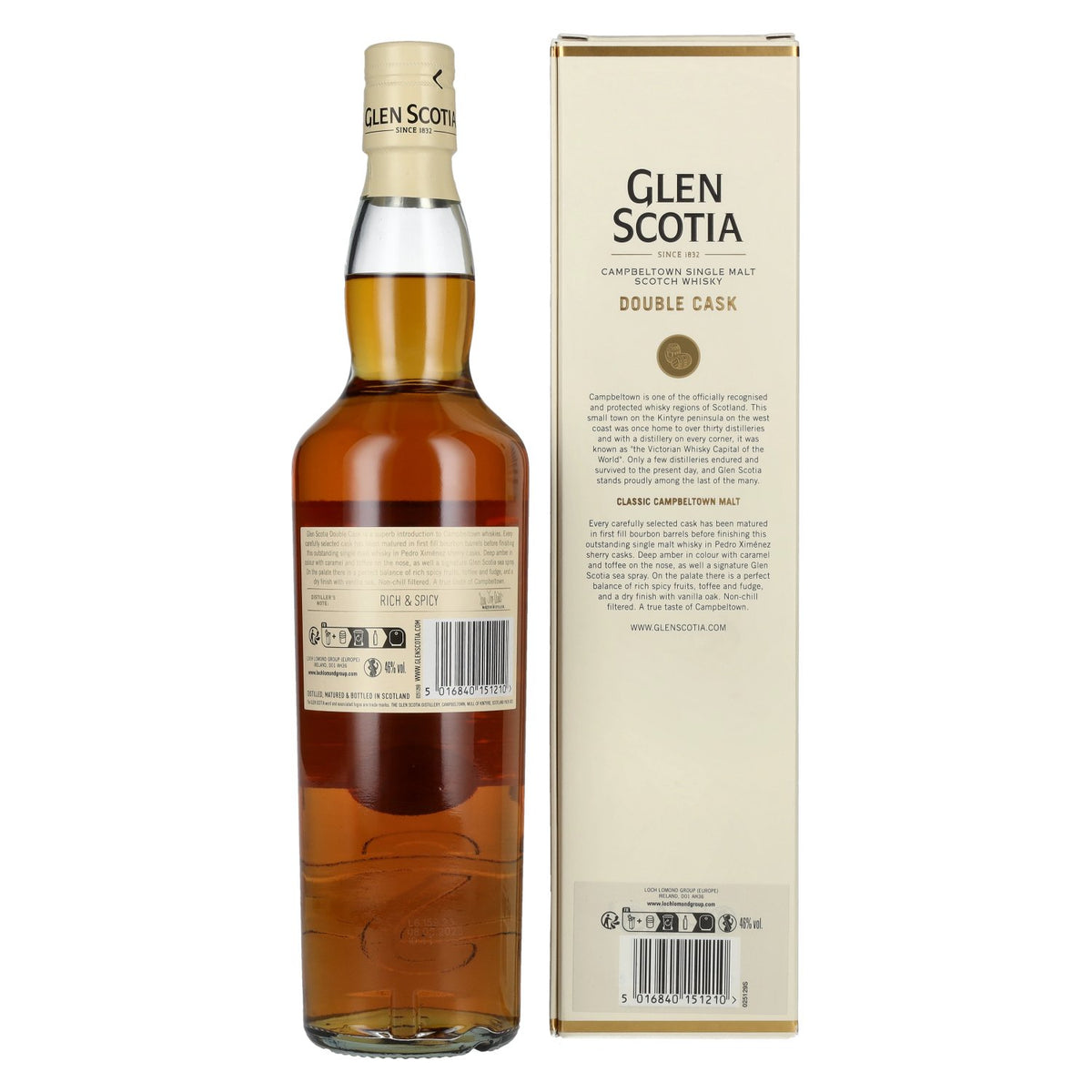 Glen Scotia DOUBLE CASK PX Sherry Casks Single Malt Scotch Whisky 46% Vol. 0,7l in gift box