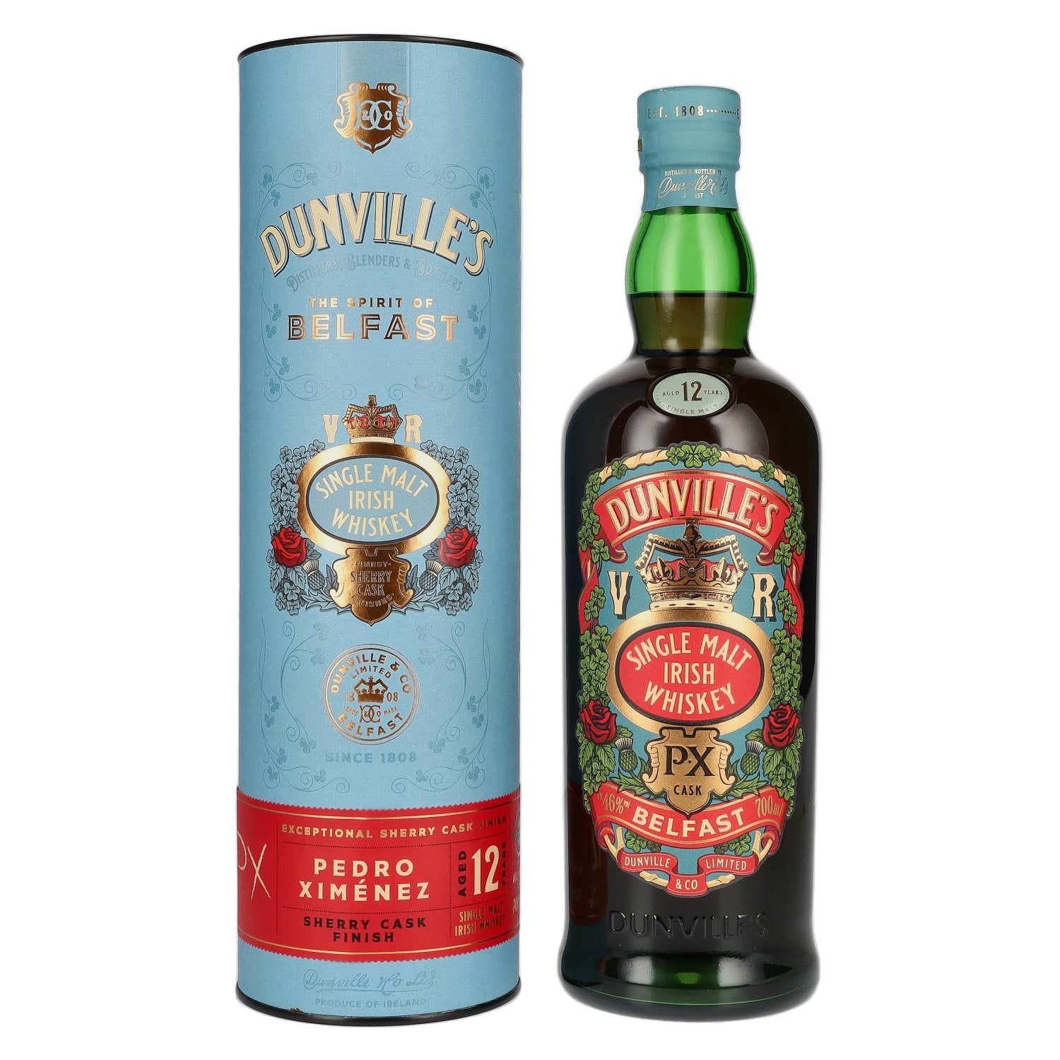 Dunville's 12 Years Old Single Malt Irish Whiskey PX Cask 46% Vol. 0,7l in Geschenkbox