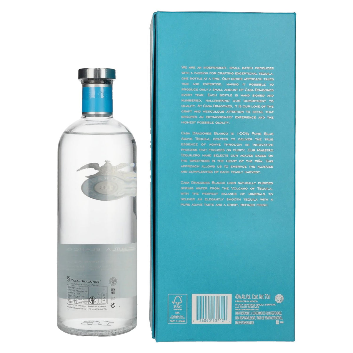 Casa Dragones Tequila BLANCO 100% Puro Agave Azul 40% Vol. 0,7l in gift box