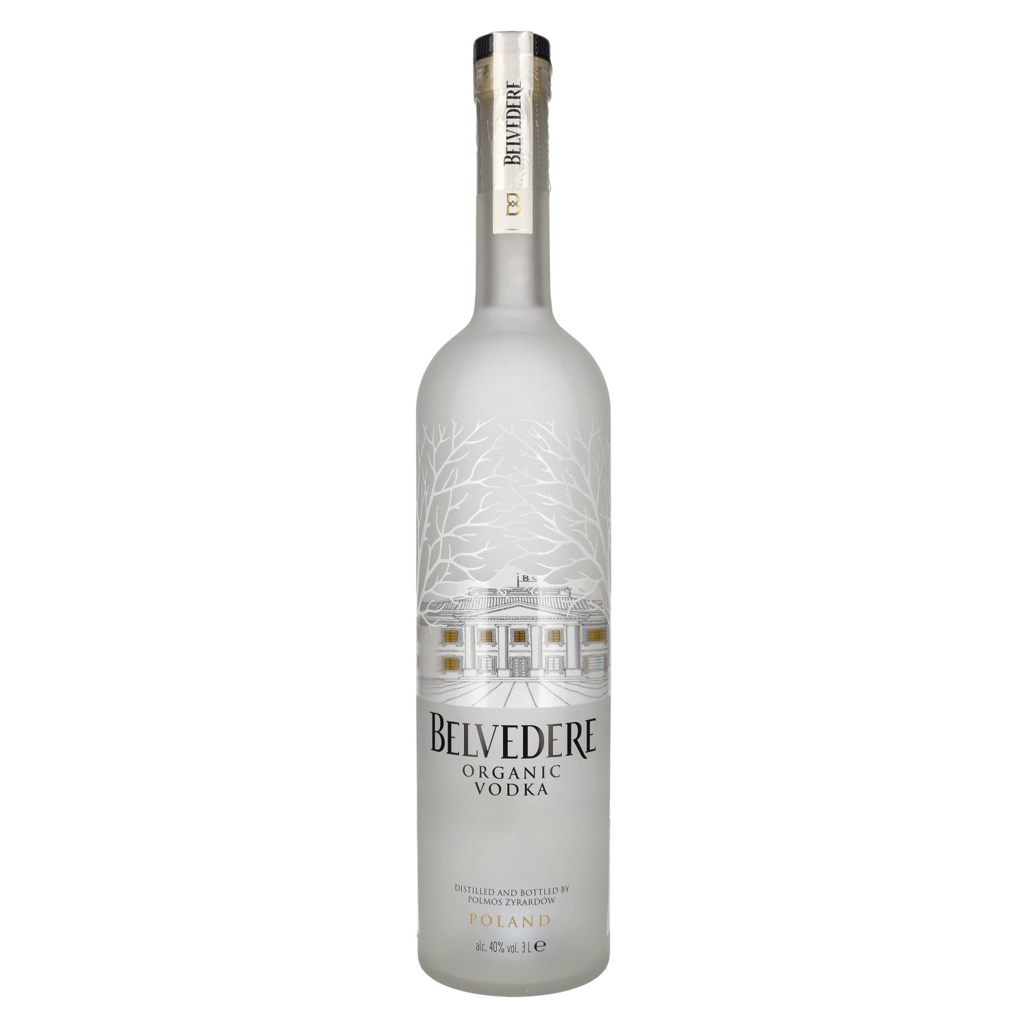 Belvedere Organic Vodka 40% Vol. 3l + autocollant lumineux LED