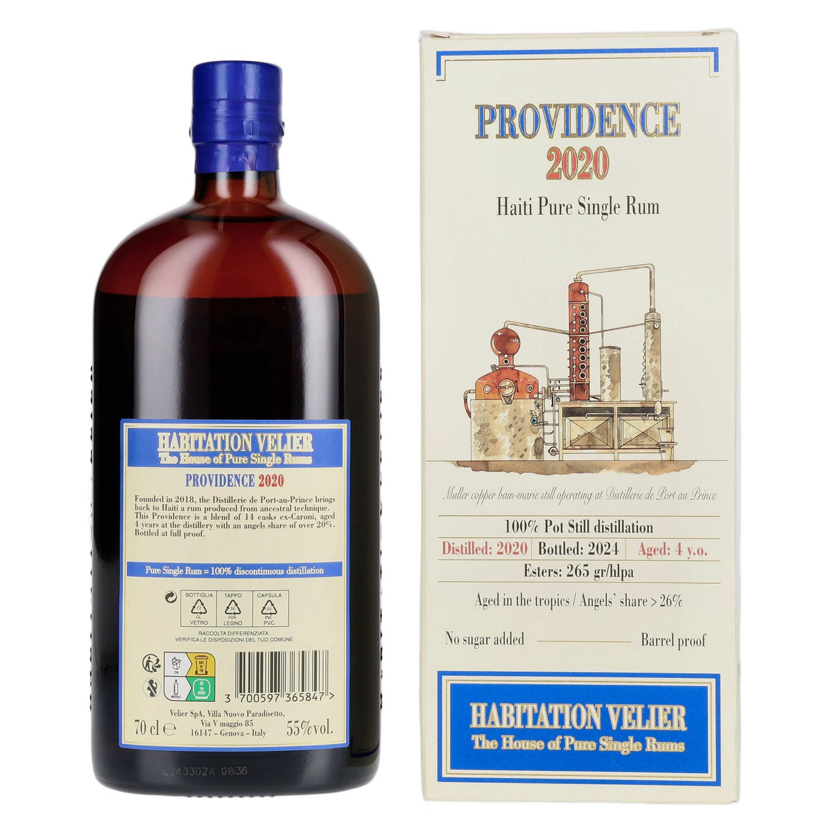 Habitation Velier PROVIDENCE Haïti Pure Single Rum 2020 55 % vol. 0,7 l dans un coffret cadeau