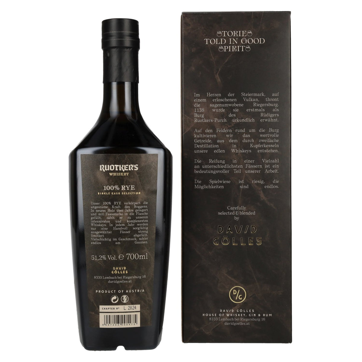 Ruotker's Stories Told In Good Spirits 100% Rye Whiskey 51,2% Vol. 0,7l in Geschenkbox