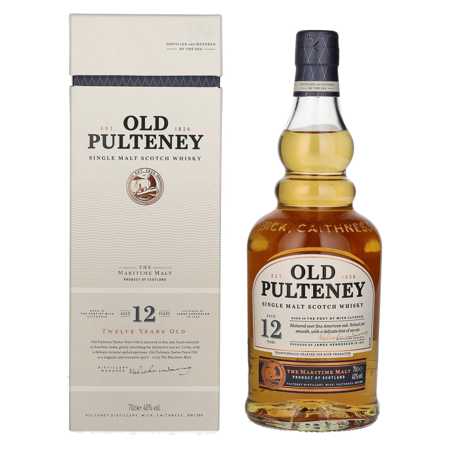 Old Pulteney 12 Years Old Single Malt Scotch Whisky 40% Vol. 0,7l in gift box