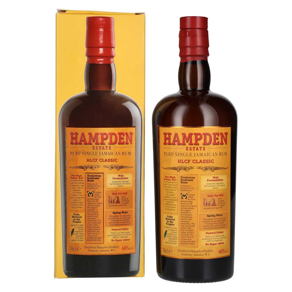 Hampden HLCF CLASSIC Estate Pure Single Jamaican Rum 60% Vol. 0,7l en boîte cadeau