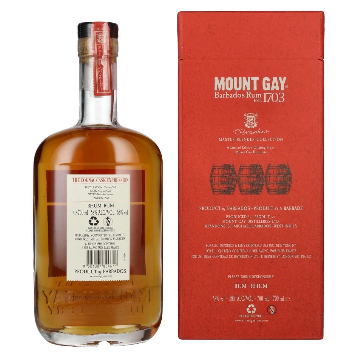 Mount Gay The Cognac Cask Expression MASTER BLENDER COLLECTION 58% Vol. 0,7l in gift box