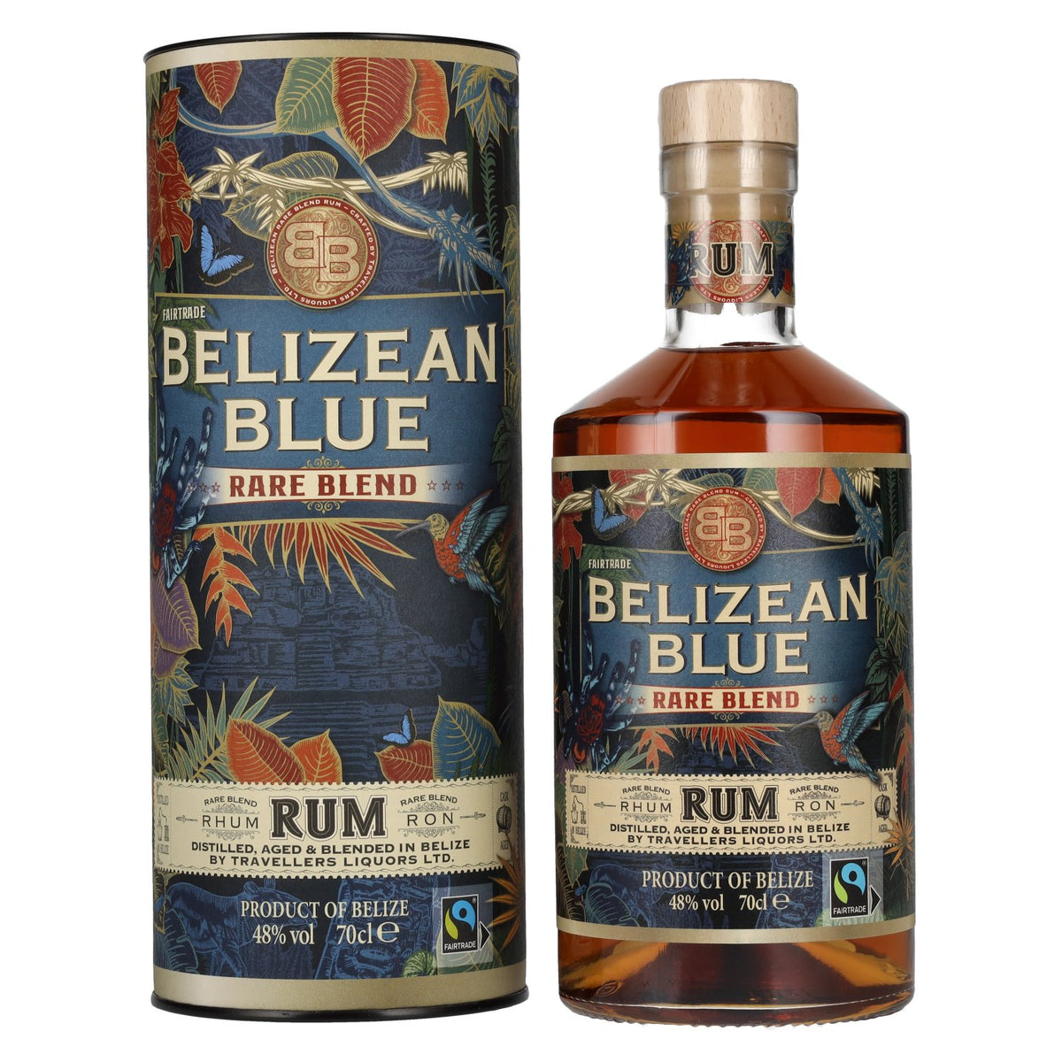 Belizean Blue RARE BLEND Rum 48% vol. 0,7l en boîte cadeau