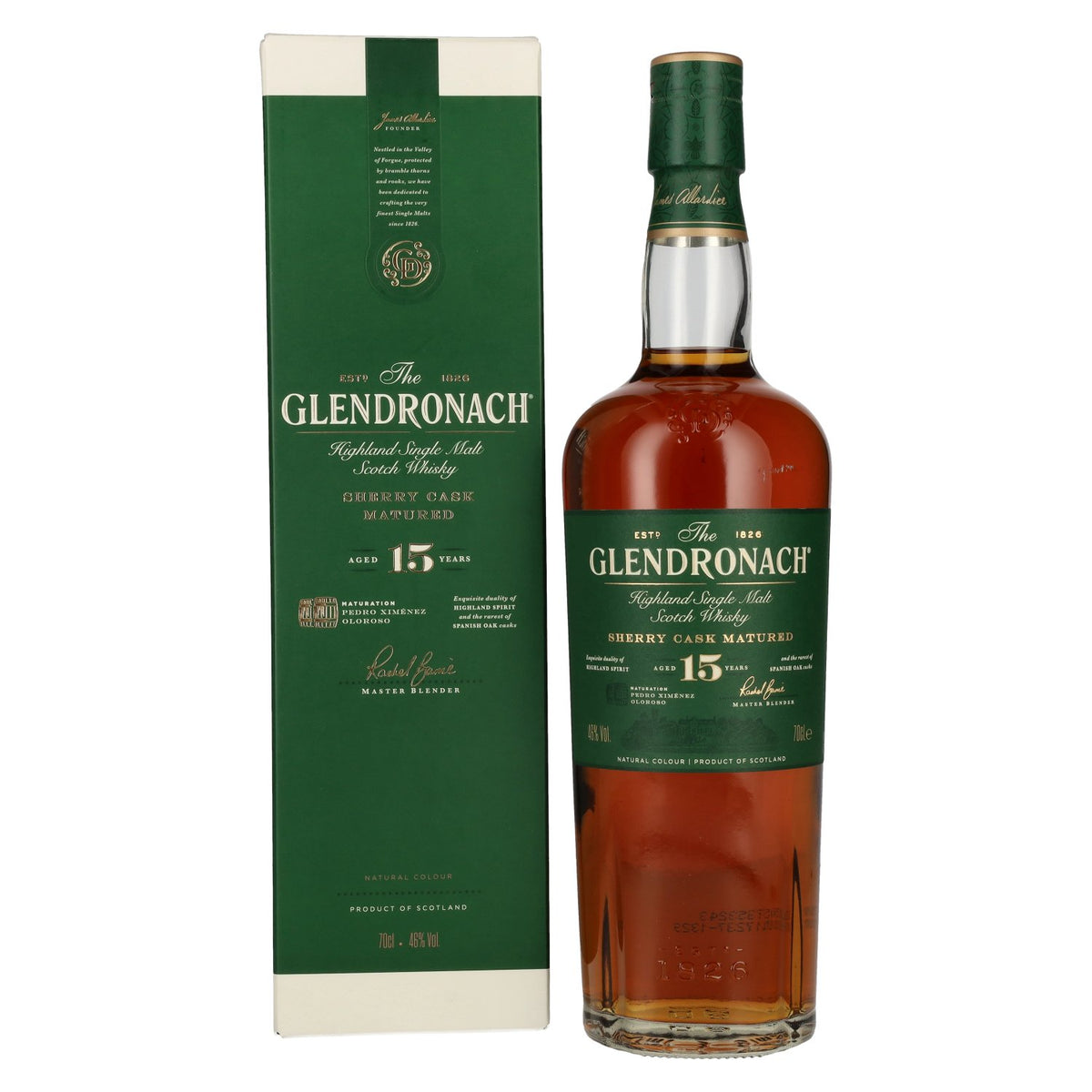 The GlenDronach 15 Years Old Highland Single Malt 46% Vol. 0,7l in Geschenkbox