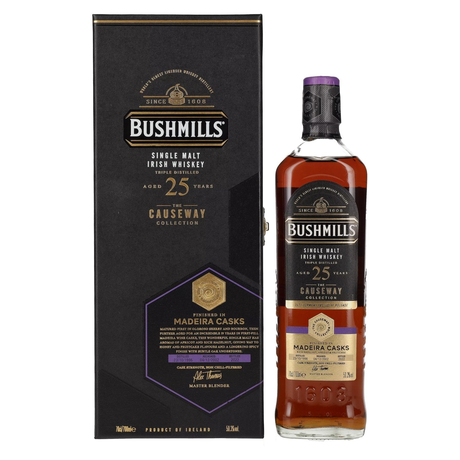 Bushmills THE CAUSEWAY COLLECTION Single Malt Madeira Casks 1996 50,3% Vol. 0,7l in gift box