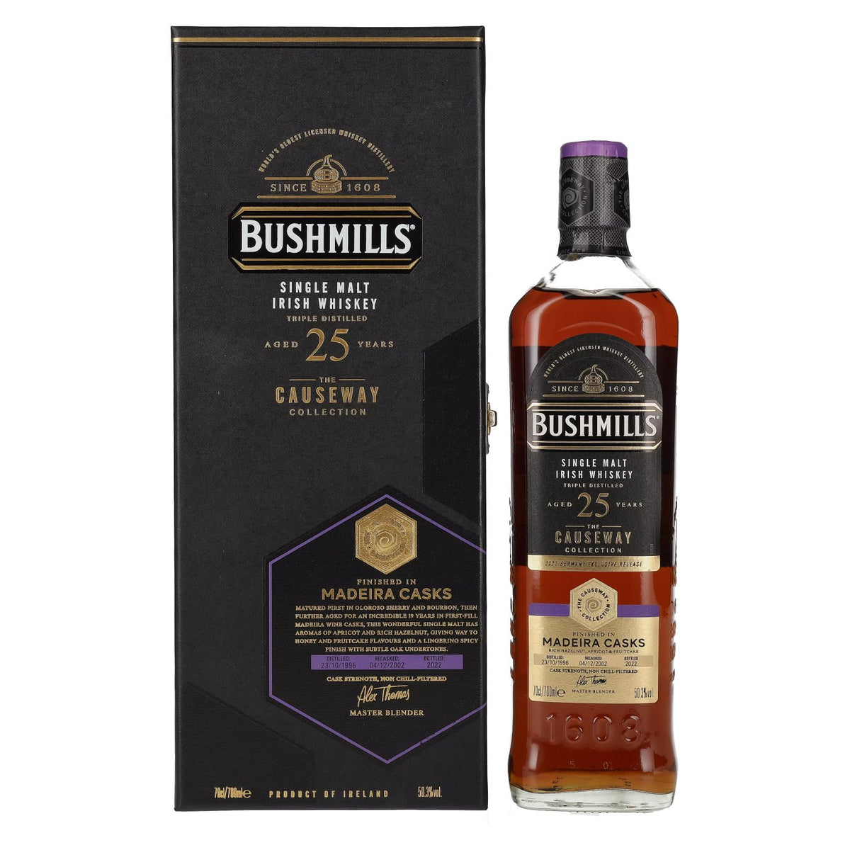 Bushmills THE CAUSEWAY COLLECTION Single Malt Madeira Casks 1996 50,3% vol. 0,7l en boîte cadeau