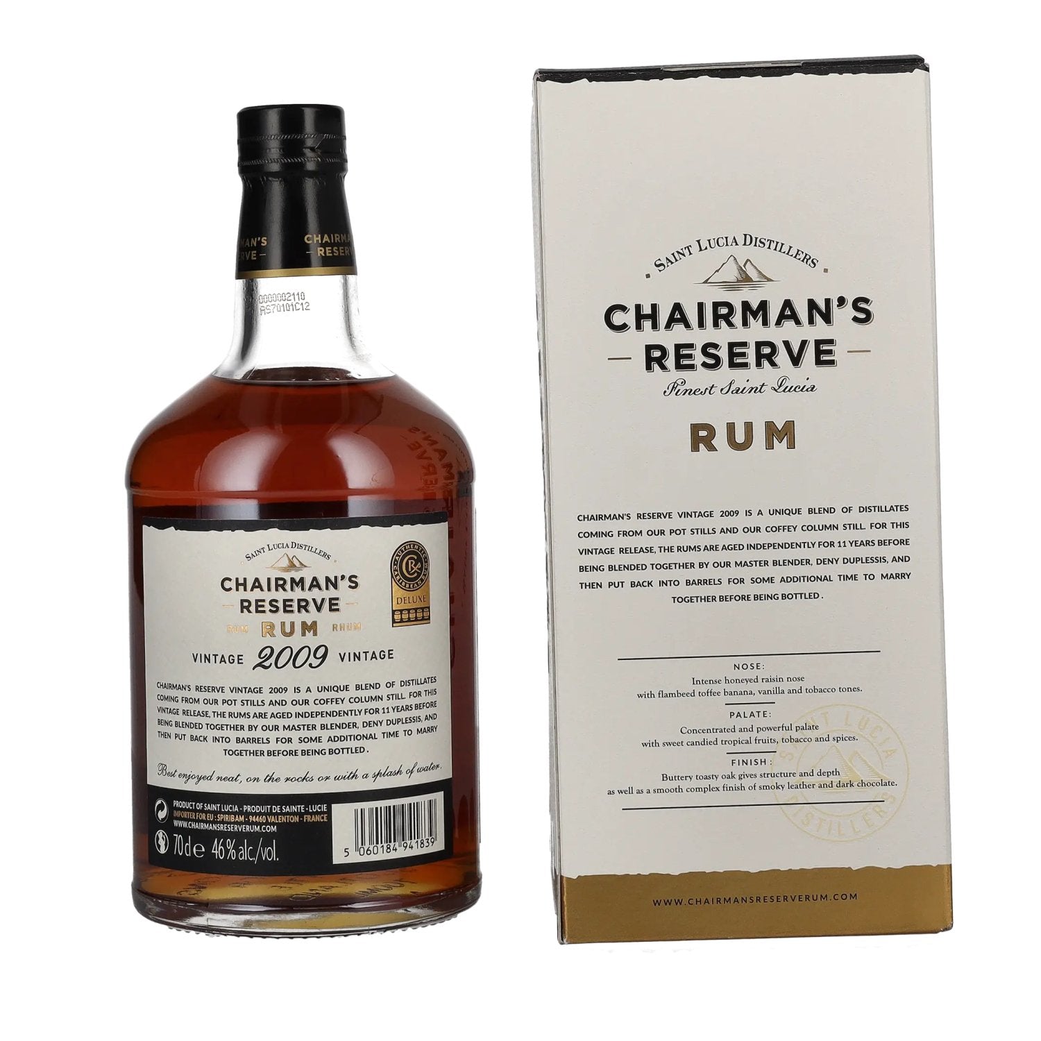 Chairman's Reserve Rum VINTAGE 2009 46% vol. 0,7l en boîte cadeau