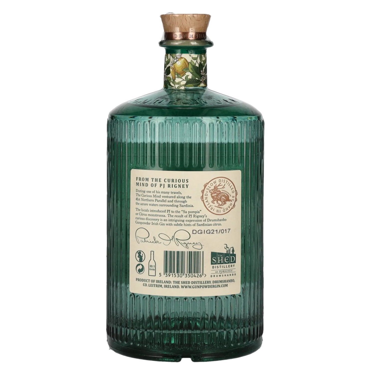 Drumshanbo Gunpowder Irish Gin with Sardinian Citrus 43% Vol. 0,7l