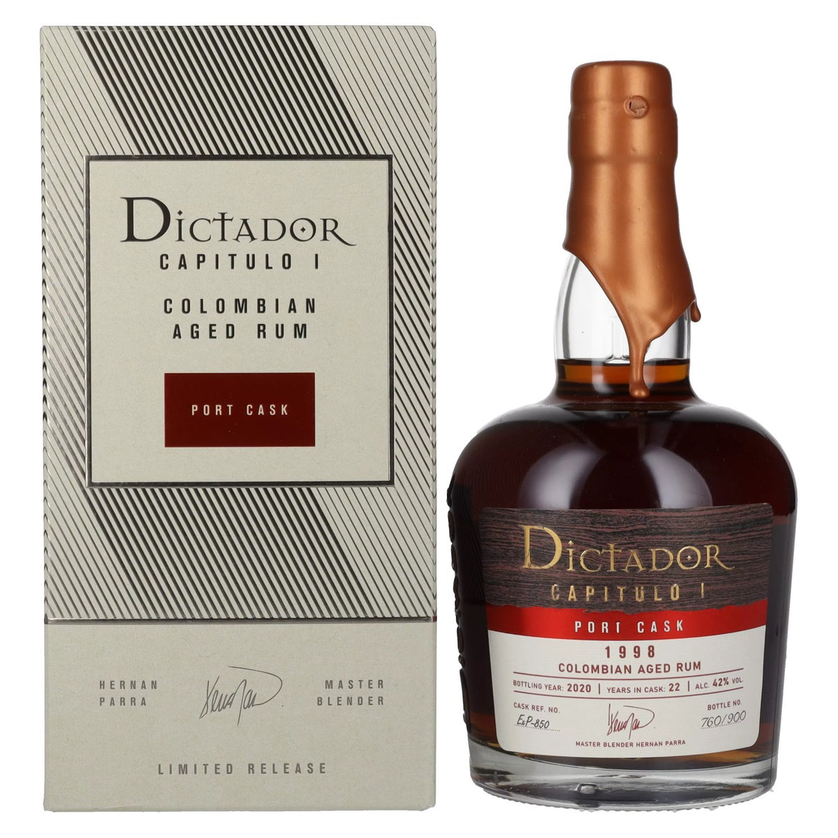 Dictador CAPITULO I 22 Years Old Port Cask Colombian Aged Rum 1998 42% Vol. 0,7l en coffret cadeau
