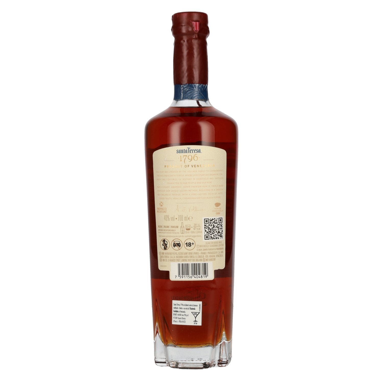 Santa Teresa 1796 Triple Aged Solera Rum 40% Vol. 0,7l