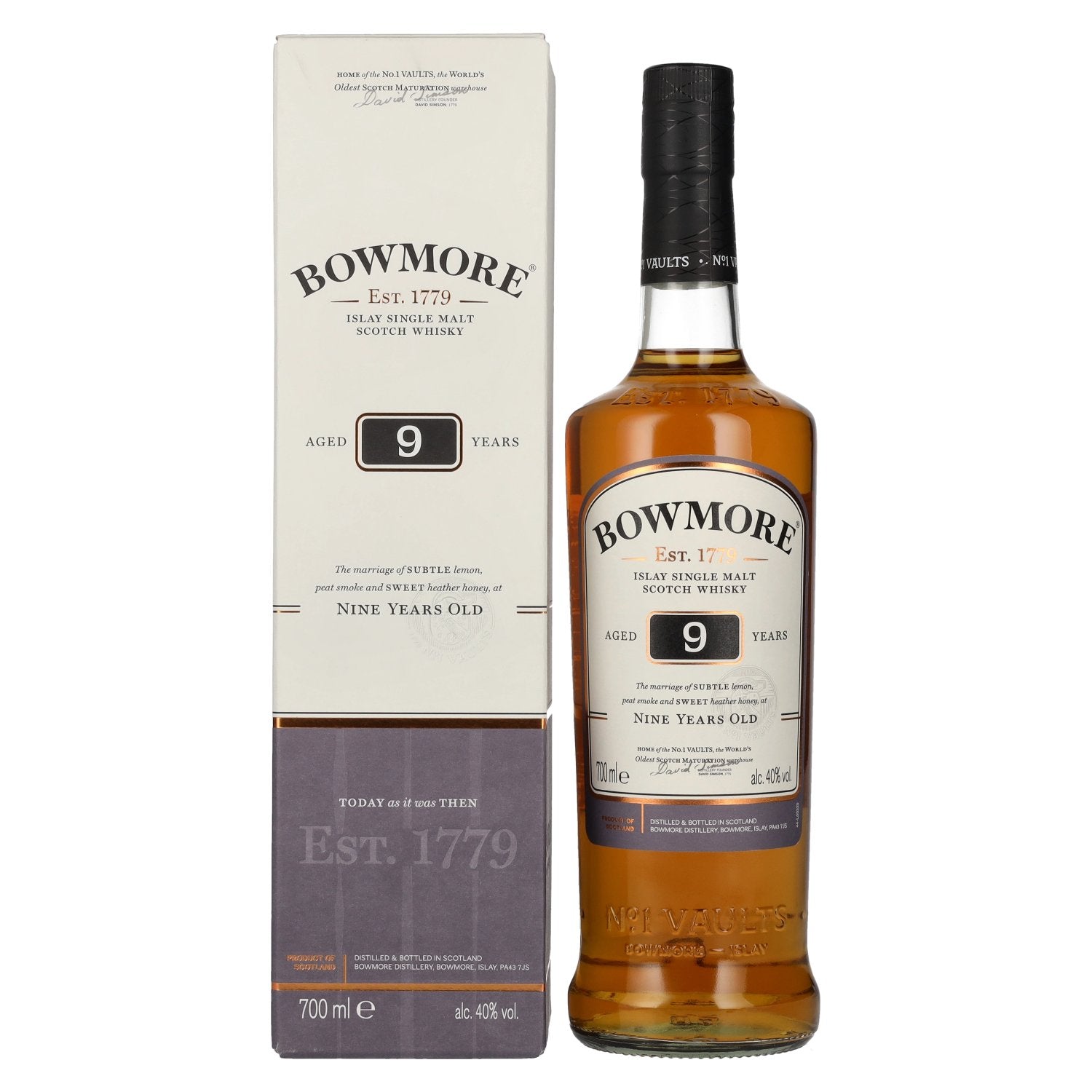 Bowmore 9 Years Old Islay Single Malt Scotch Whisky 40% Vol. 0,7l in Geschenkbox