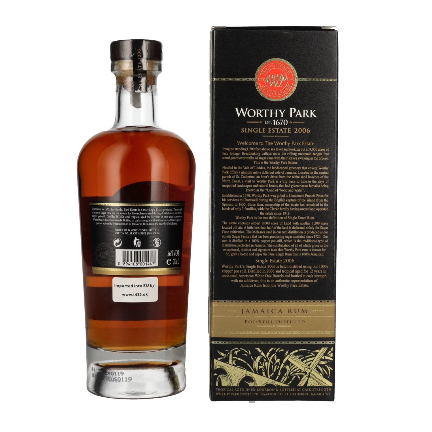 Worthy Park Rum 12 Years Old Single Estate Jamaica Rum 2006 56% Vol. 0,7l in gift box