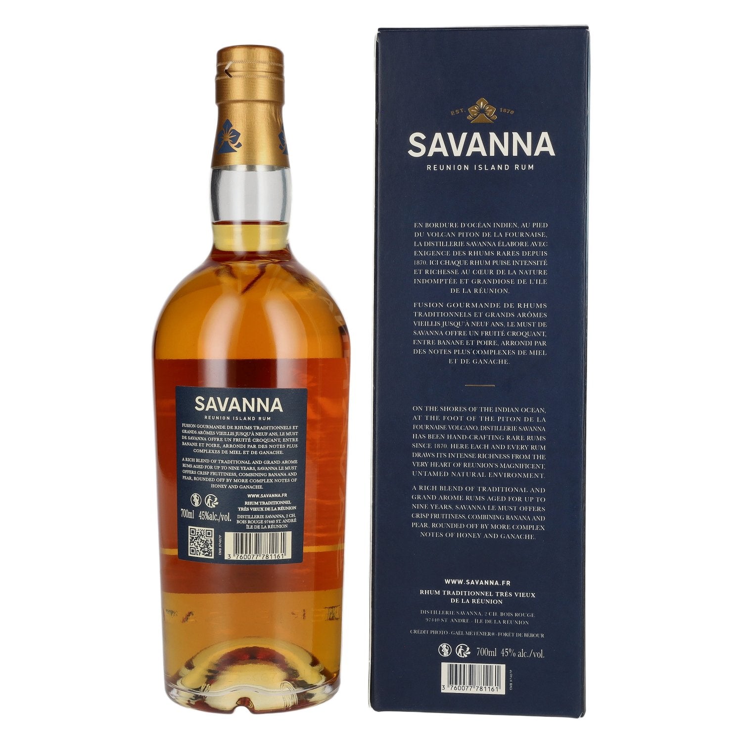 Savanna LE MUST Rhum de l'île de la Réunion 45% vol. 0,7l en boîte cadeau