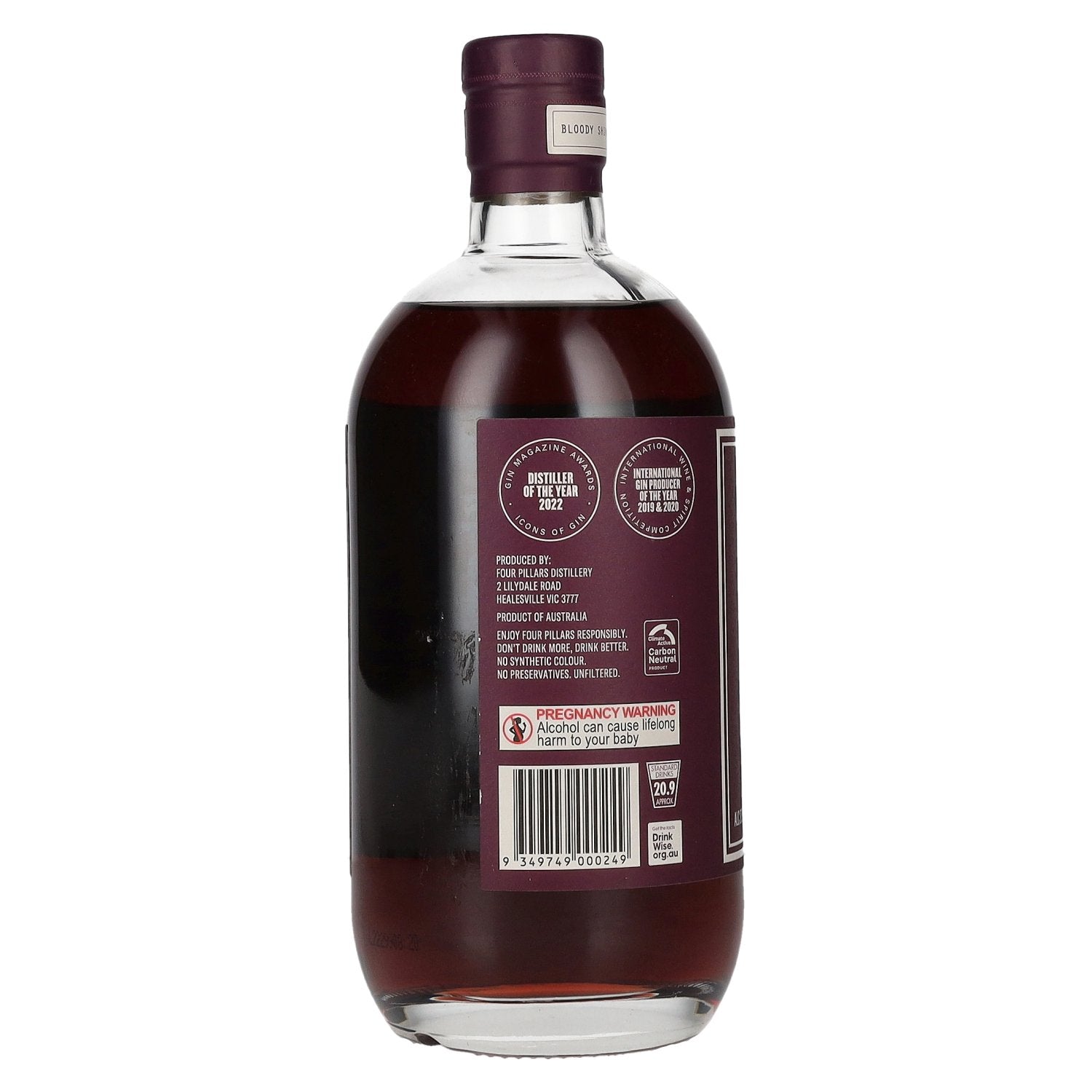 Four Pillars BLOODY SHIRAZ Gin 37,8% Vol. 0,7l