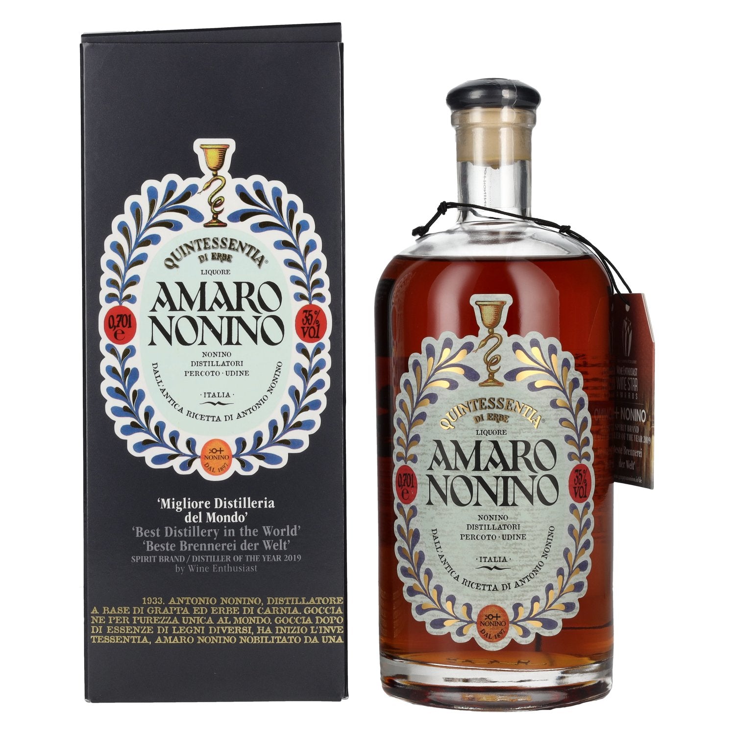 Amaro Nonino Quintessentia Di Erbe Liquore 35% vol. 0,7l en boîte cadeau
