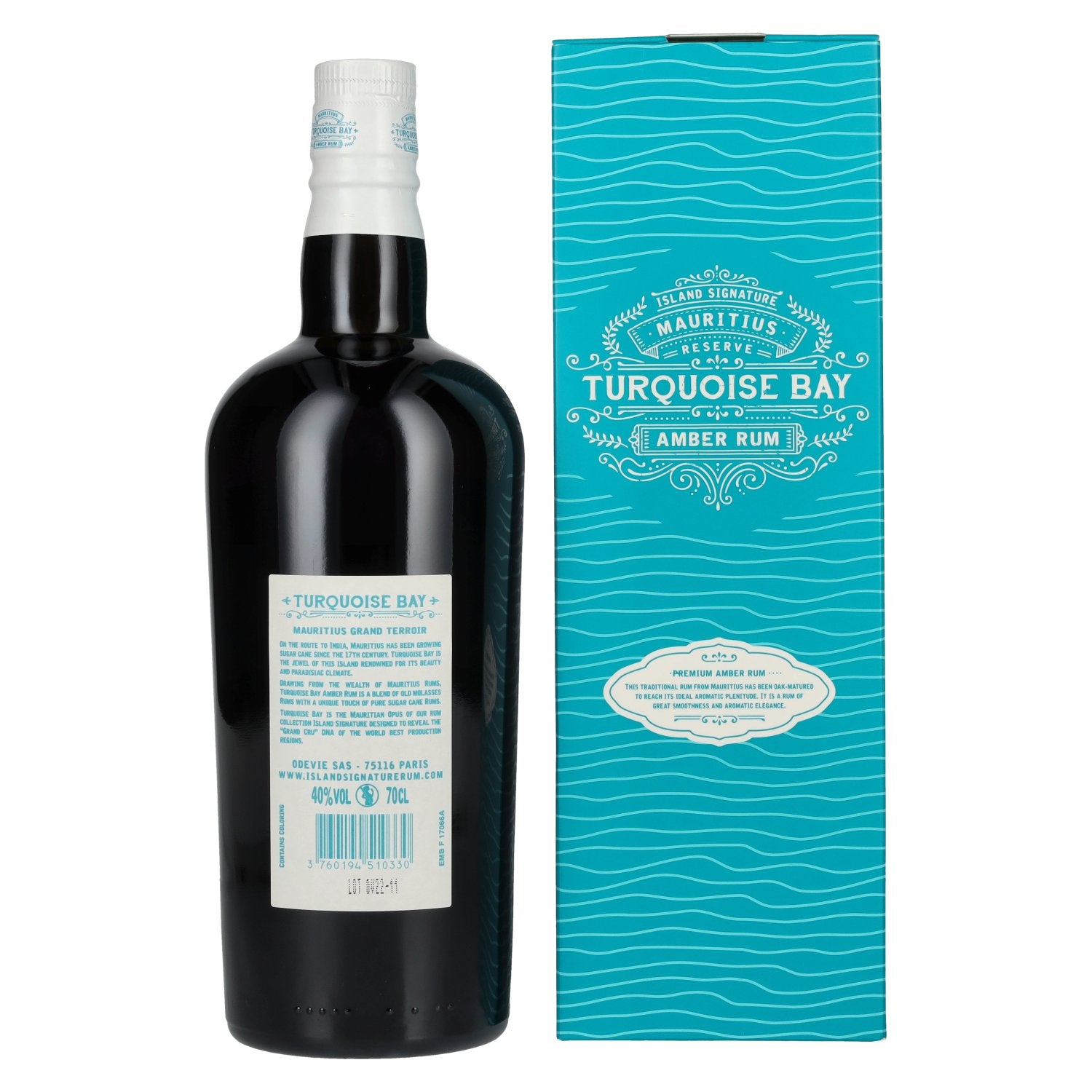 Turquoise Bay Amber Rum Reserve 40% vol. 0,7l en boîte cadeau