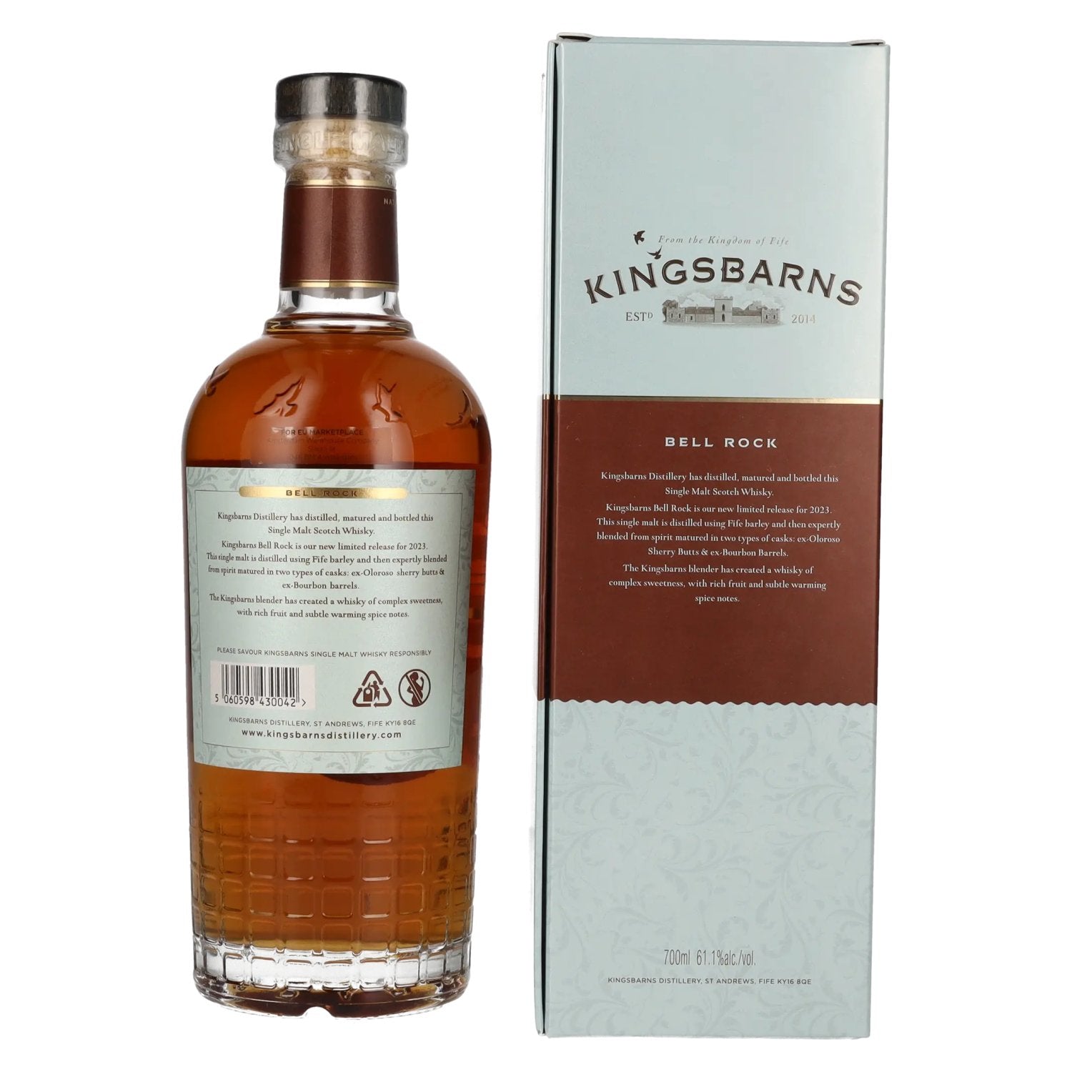Kingsbarns BELL ROCK Lowland Single Malt Scotch Cask Strength 61,1% Vol. 0,7l in Geschenkbox