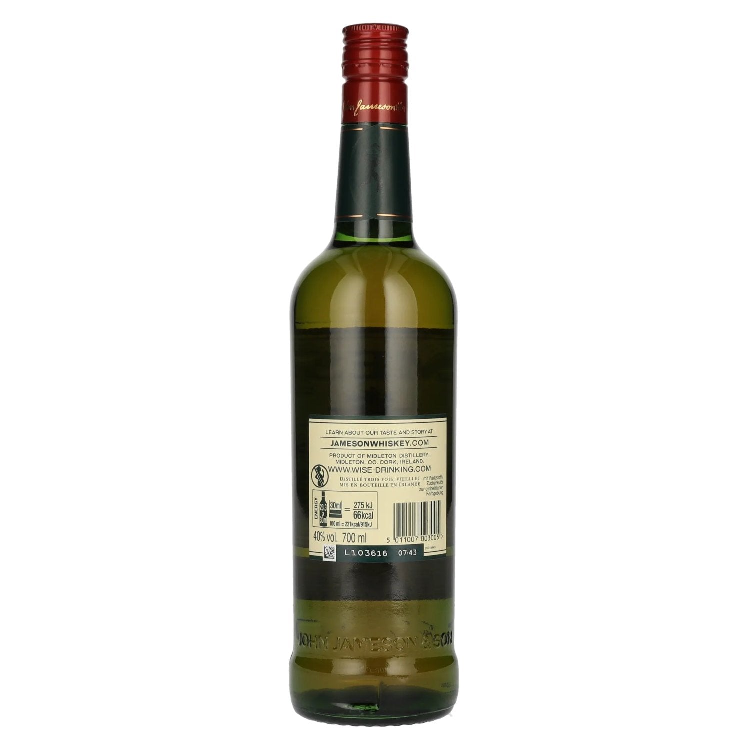 Jameson Whiskey irlandais triple distillé 40% vol. 0,7l