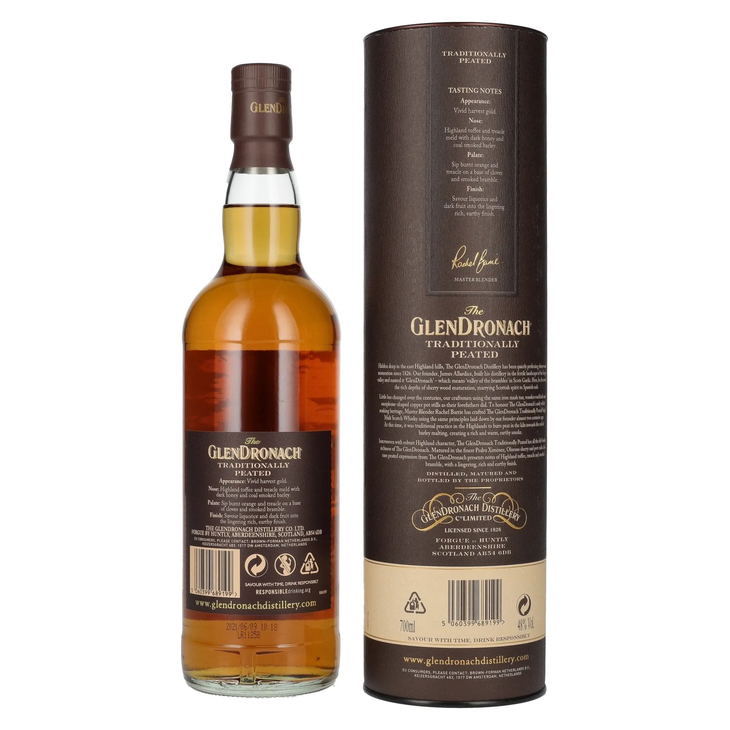 The GlenDronach TRADITIONALLY PEATED Highland Single Malt 48% Vol. 0,7l in gift box