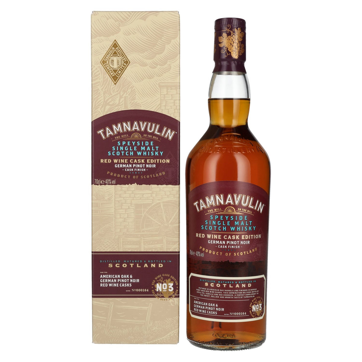 Tamnavulin GERMAN PINOT NOIR CASK Speyside Single Malt Scotch Whisky 40% vol. 0,7l en coffret cadeau