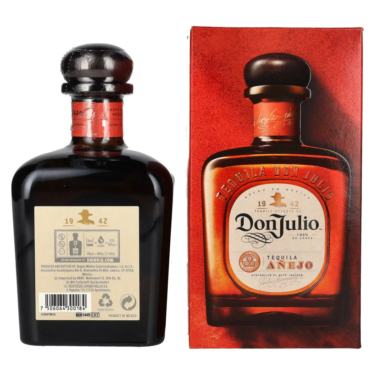 Don Julio Tequila Añejo 100% Agave 38% Vol. 0,7l en coffret cadeau