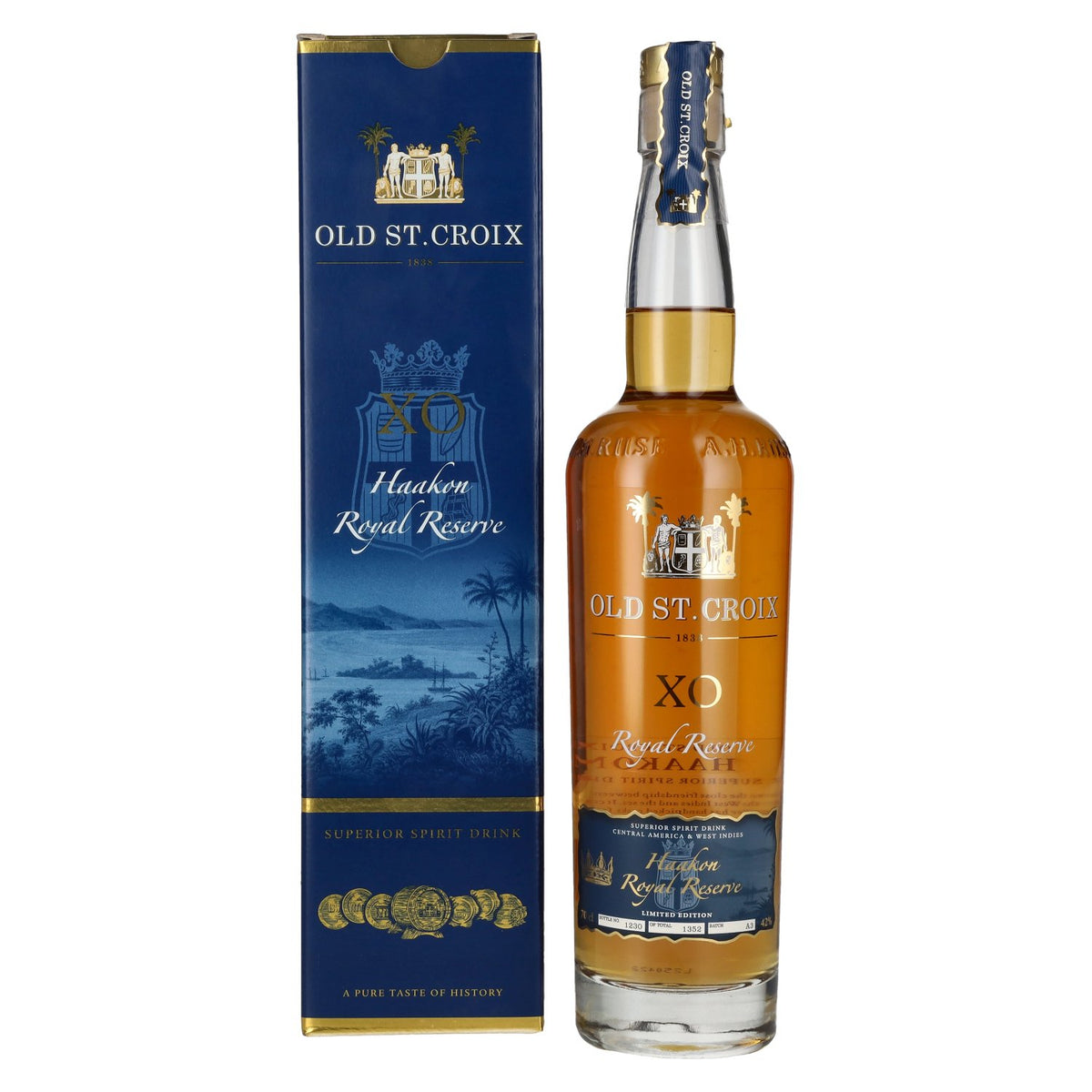 Old St. Croix A.H. Riise X.O. HAAKON ROYAL RESERVE Superior Spirit Drink 42% vol. 0,7l en coffret cadeau