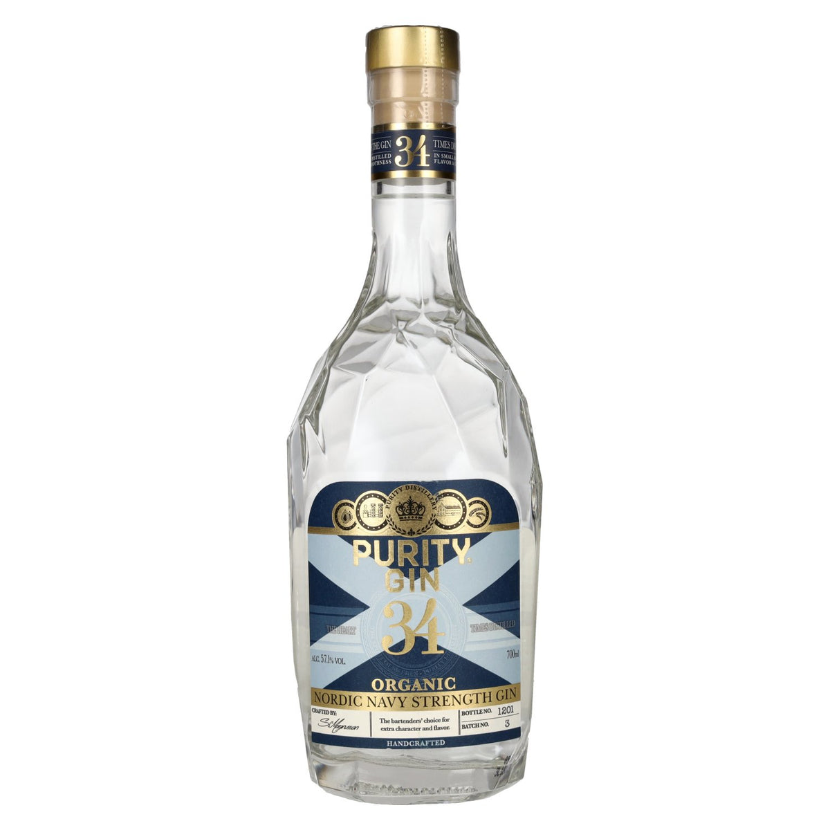 Purity 34 CRAFT NORDIC NAVY STRENGTH Organic Gin 57,1% vol. 0,7l