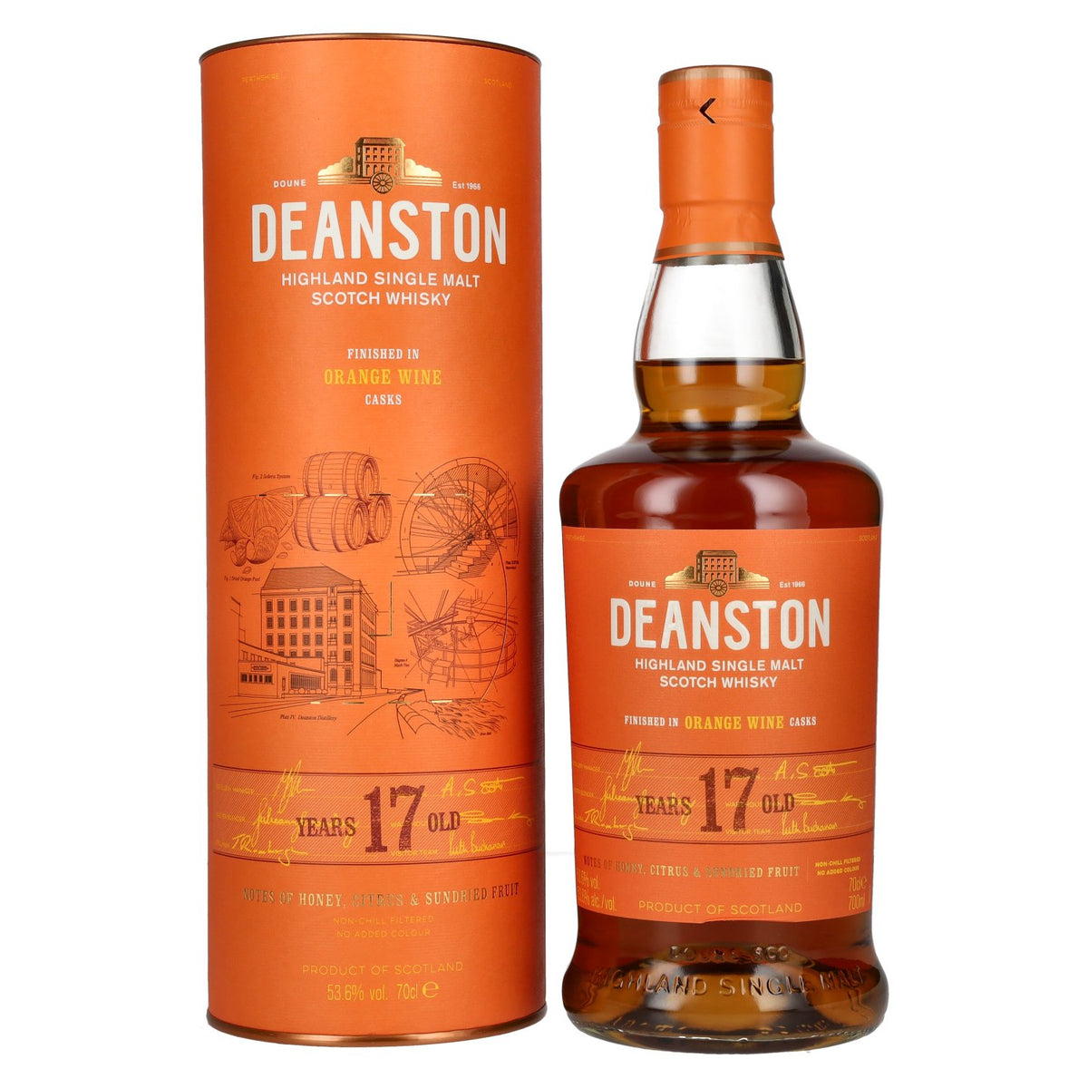 Deanston 17 Years Old Highland Single Malt Orange Wine Cask Finish 53,6% Vol. 0,7l en coffret cadeau