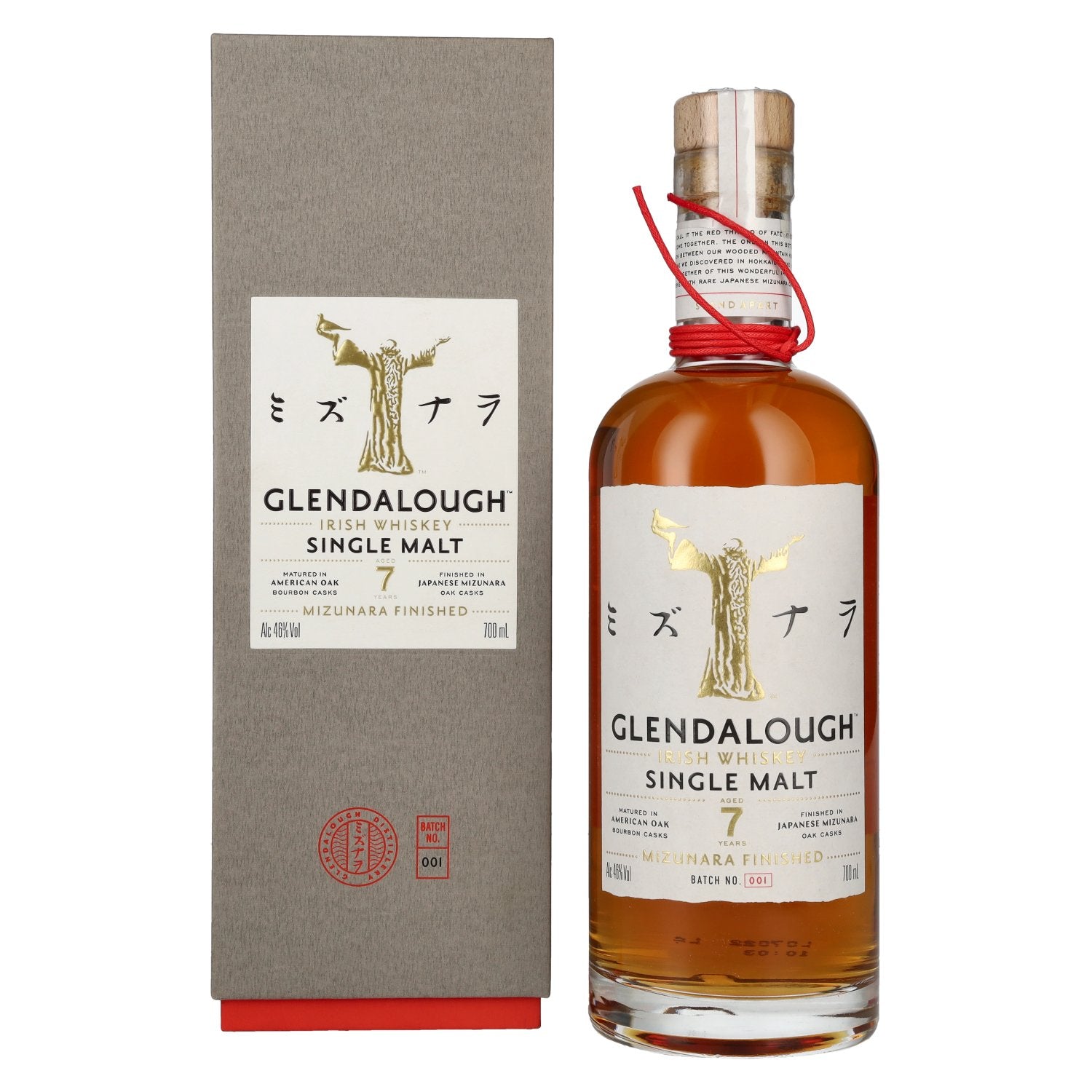 Glendalough 7 Years Old MIZUNARA FINISHED Batch No. 001 46% Vol. 0,7l in gift box