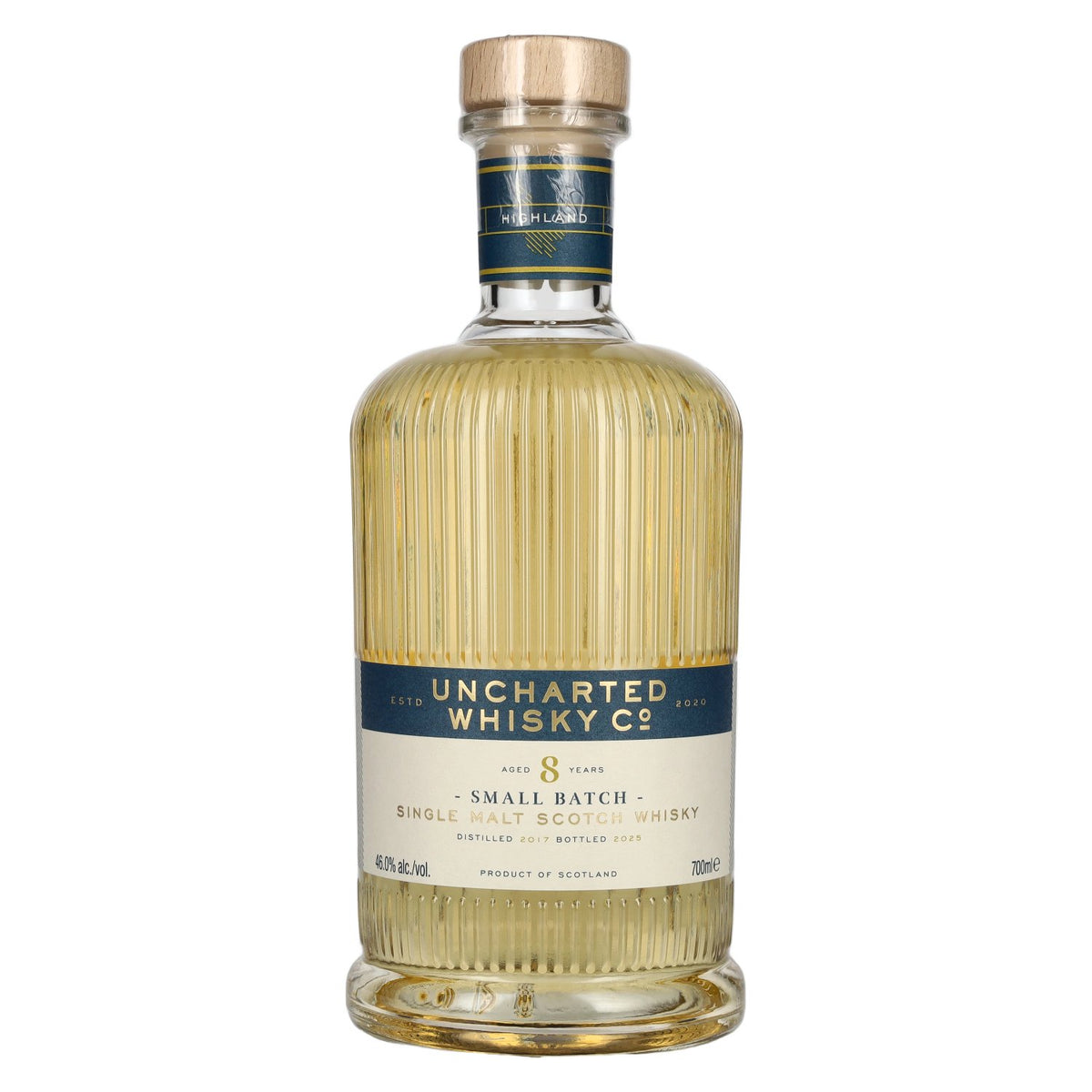 Uncharted Whisky Co 8 ans d'âge, single malt écossais en petite cuvée, 2017, 46 % vol., 0,7 l