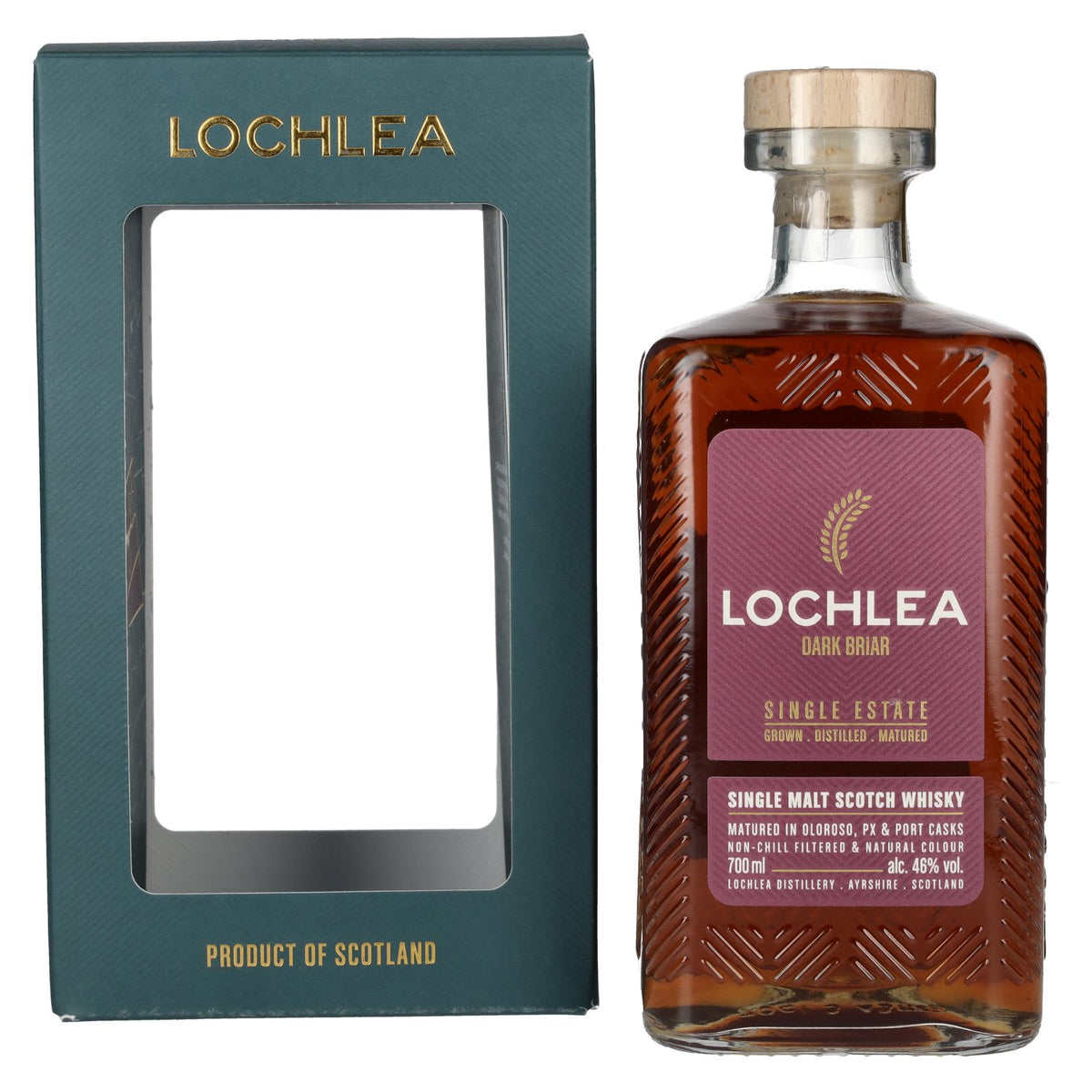 Lochlea DARK BRIAR Single Estate Single Malt Scotch Whisky 46% Vol. 0,7l en boîte cadeau