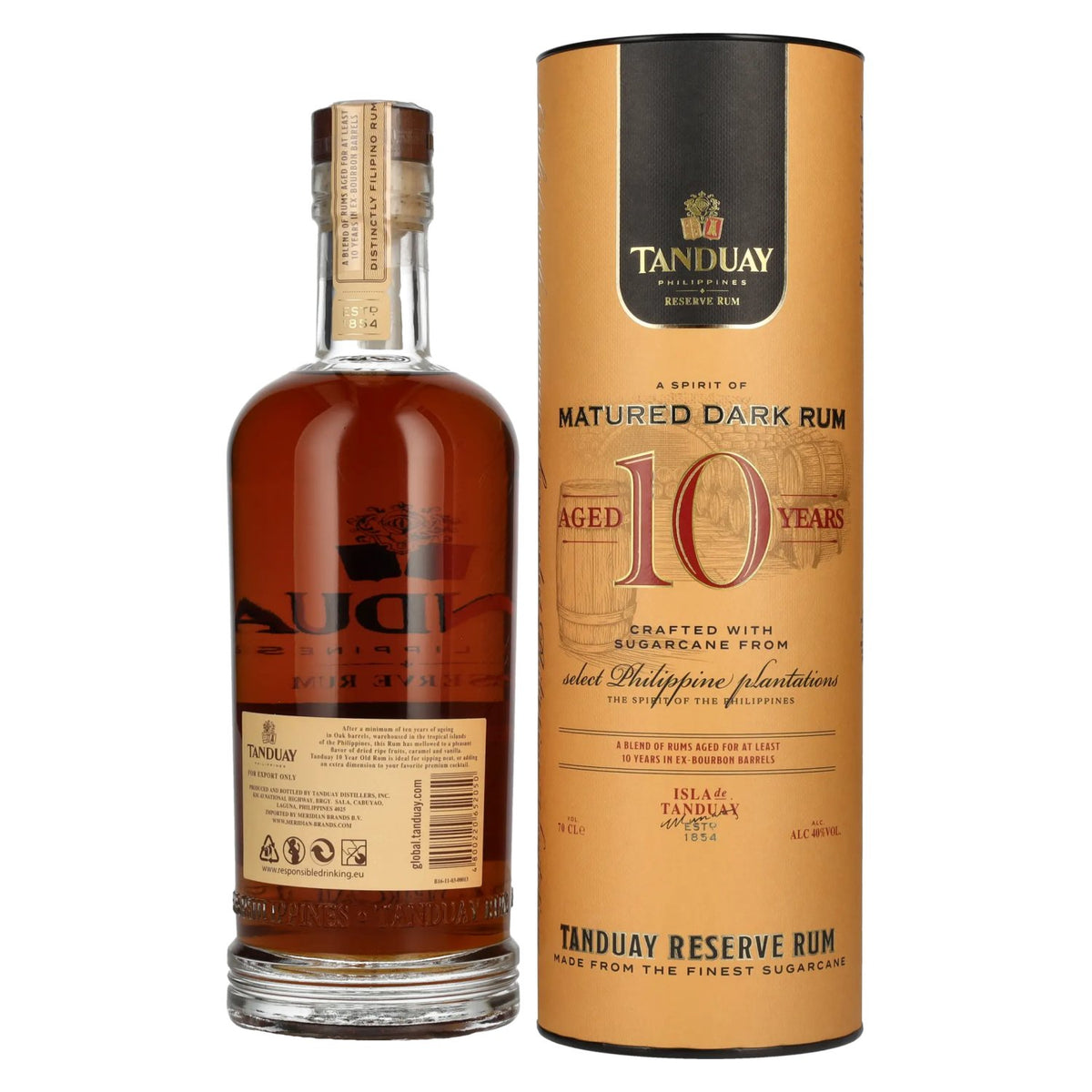 Tanduay 10 Years Old Reserve Dark Rum 40% Vol. 0,7l in Geschenkbox